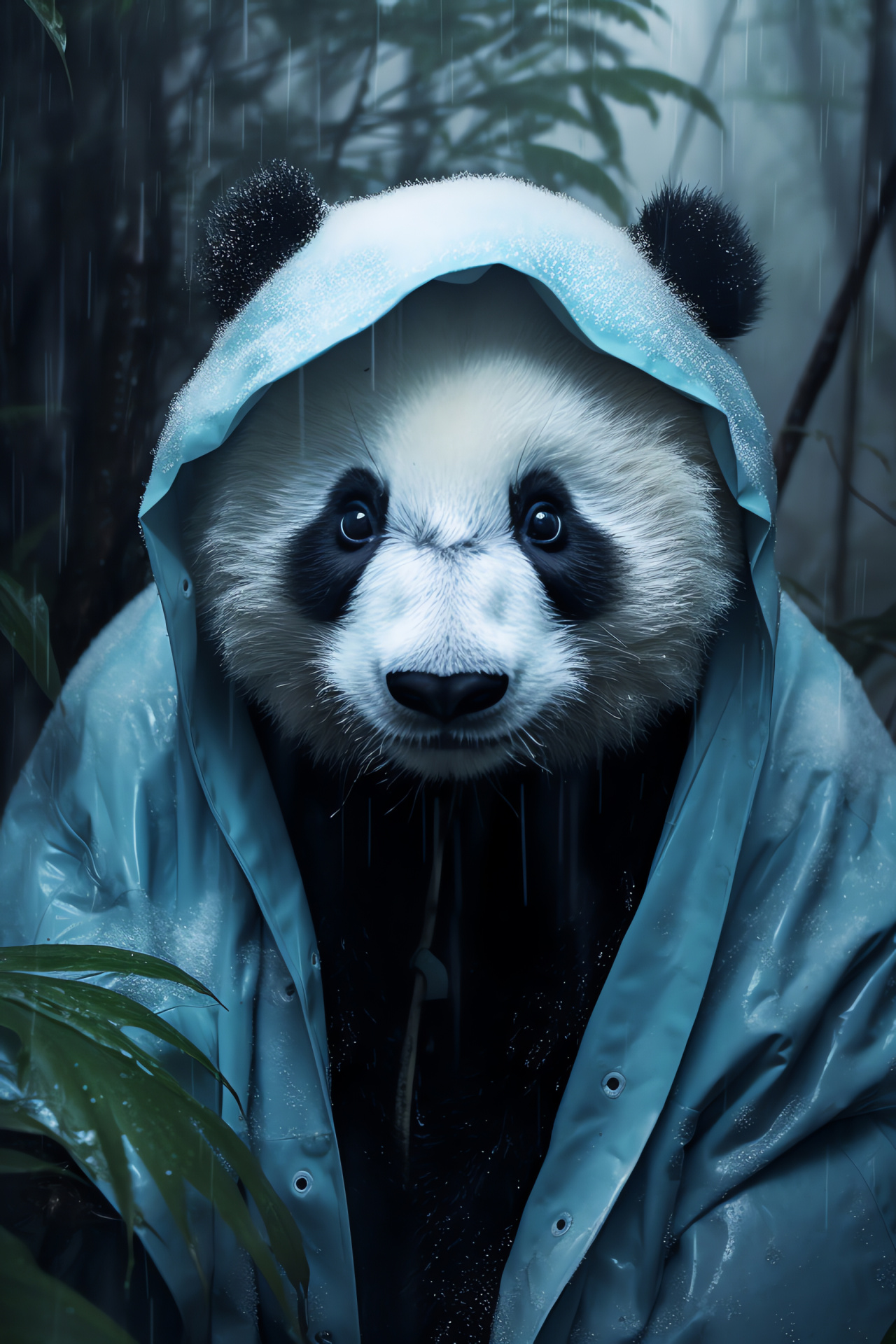 Giant panda, mystical creatures, Chinese bear, bamboo dwellers, rare wildlife, HD Phone Image