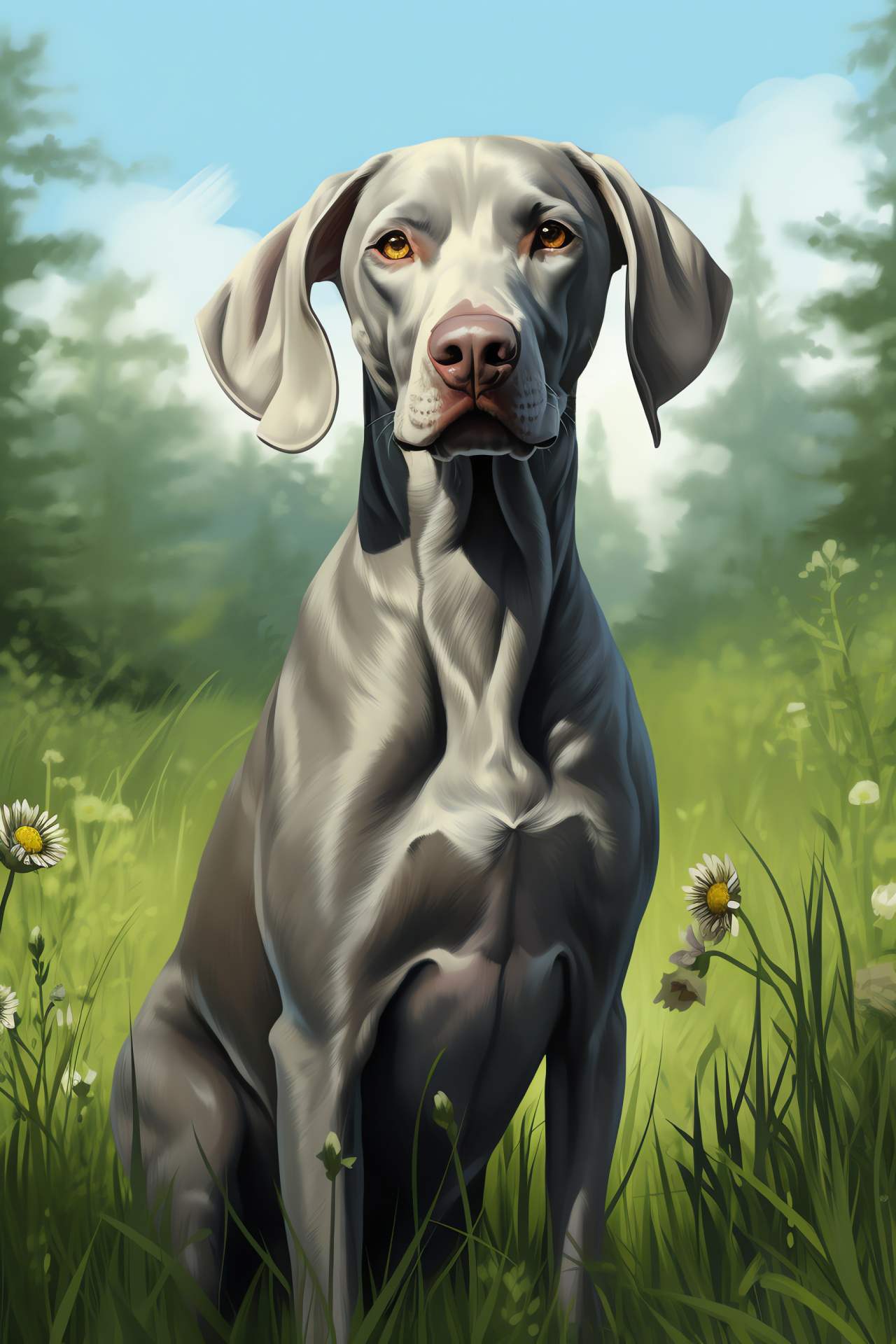 Weimaraner canine, loyal pet, athletic dog, hunting companion, breed standard, HD Phone Wallpaper