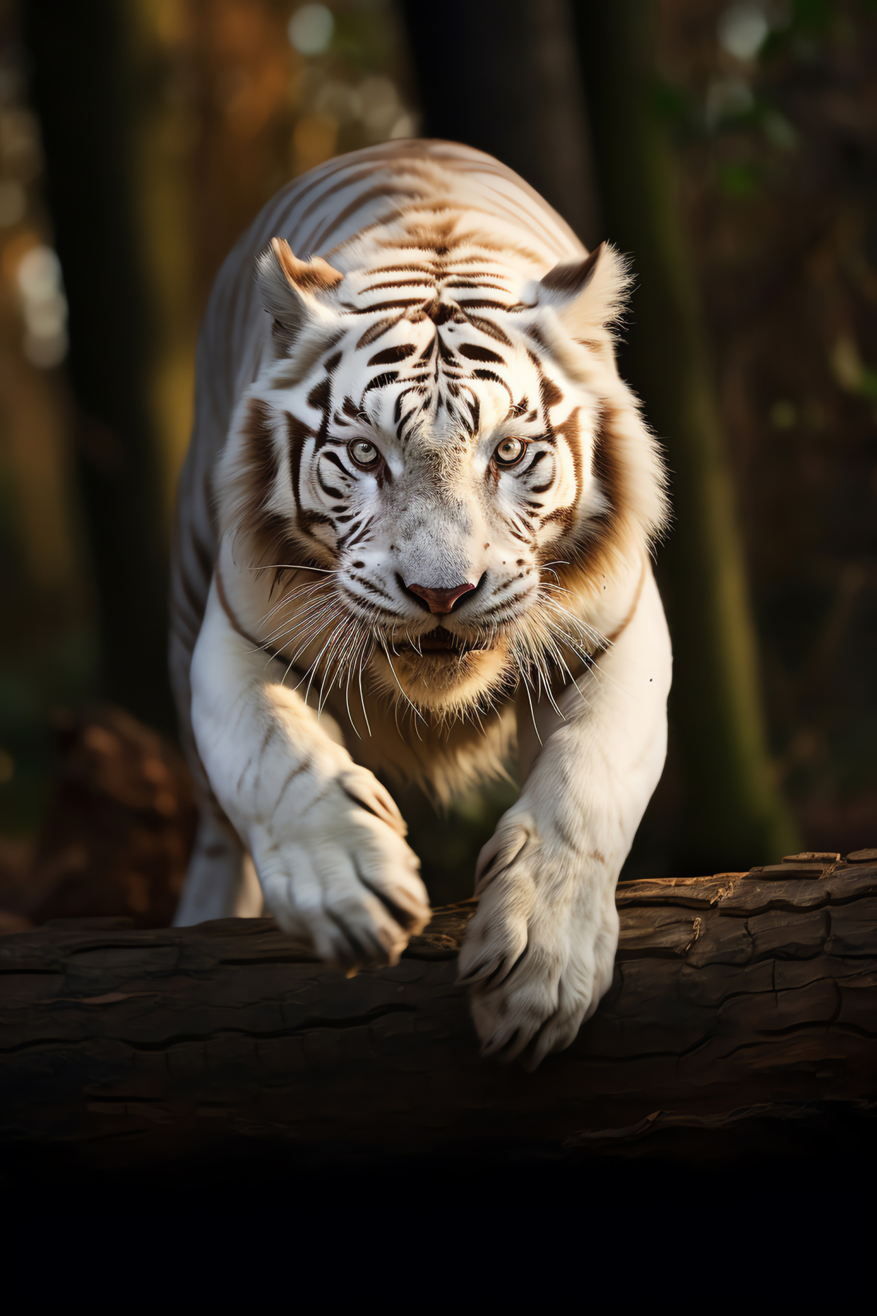 White Tiger, Majestic big cat, Endangered species, Carnivore, Wild feline, HD Phone Wallpaper