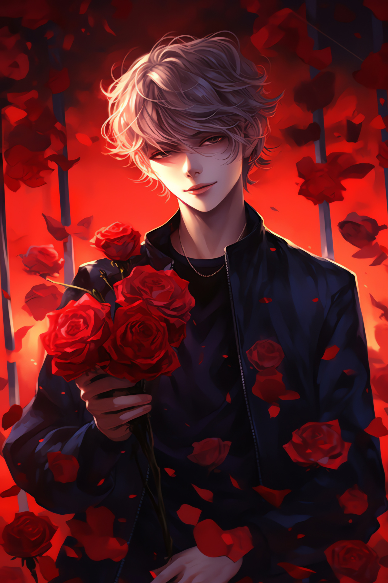 Mystic Messenger's Zen, Silver hairstyle, Amethyst eyes, Assured stance, Anime game, HD Phone Wallpaper