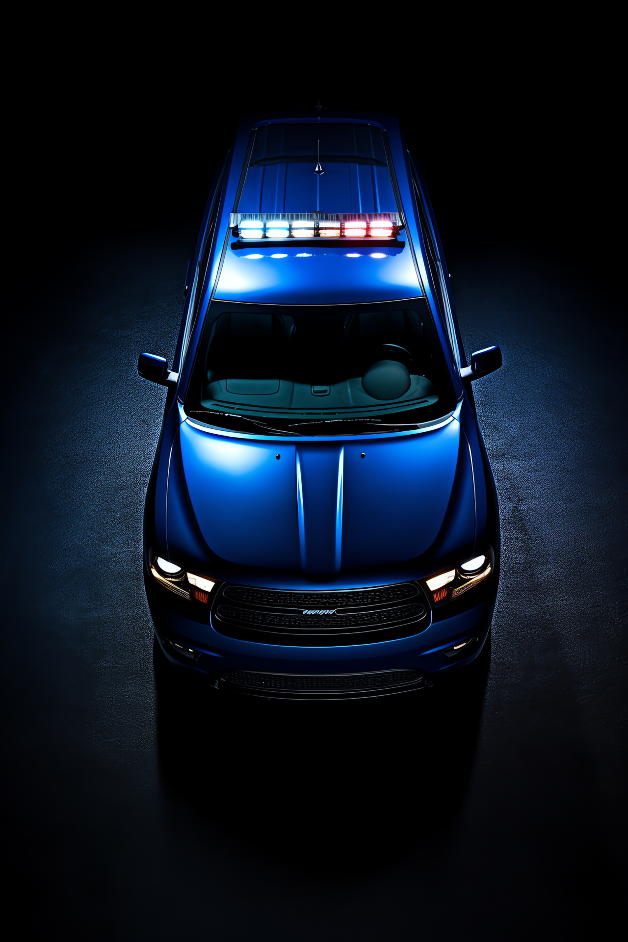 Police Dodge Durango, Urban patrol unit, Blue emergency light, Law order, Policing vehicle, HD Phone Image