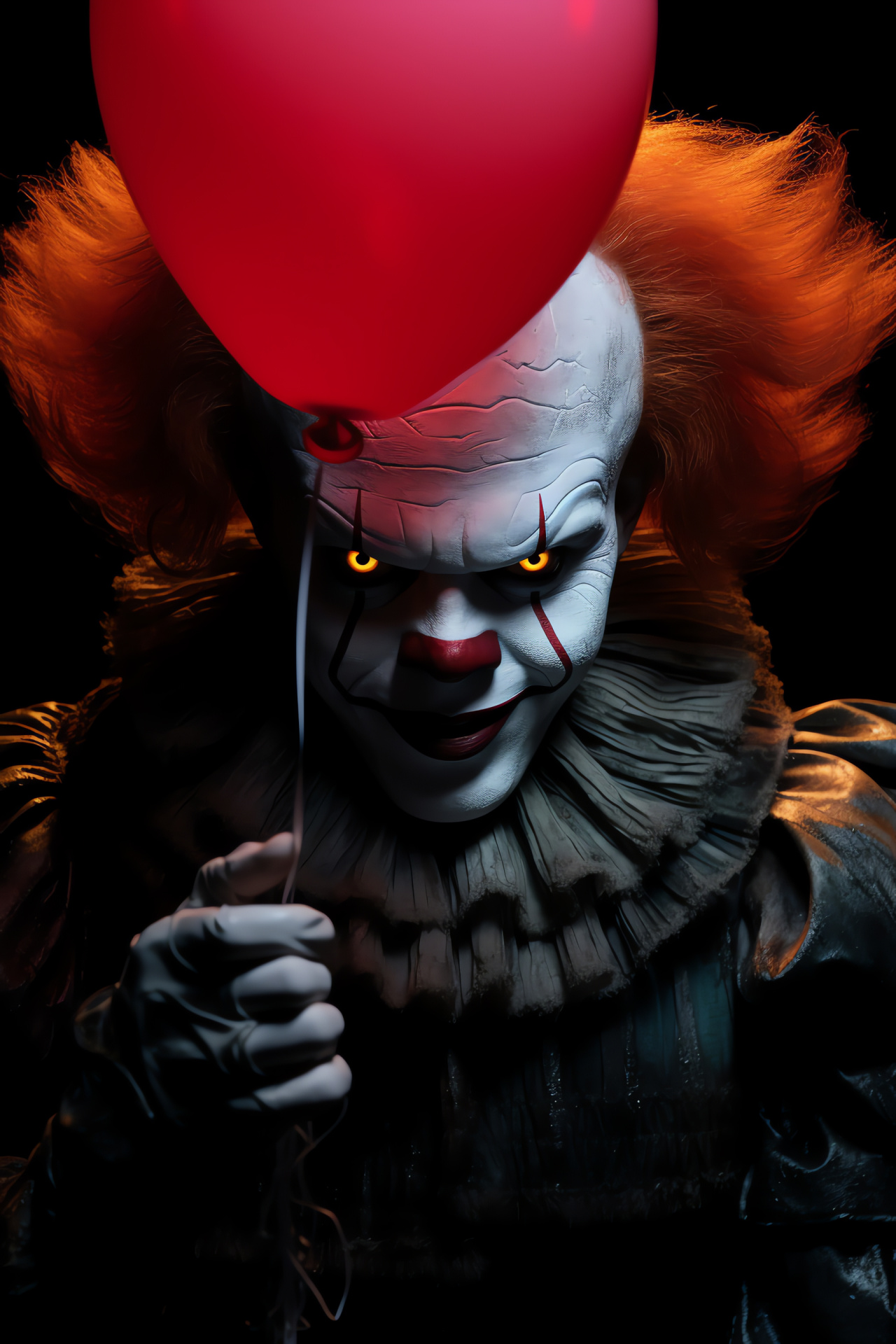 Stephen King's villain, Pennywise, Spooky clown, Horror genre, Terror-filled atmosphere, HD Phone Image