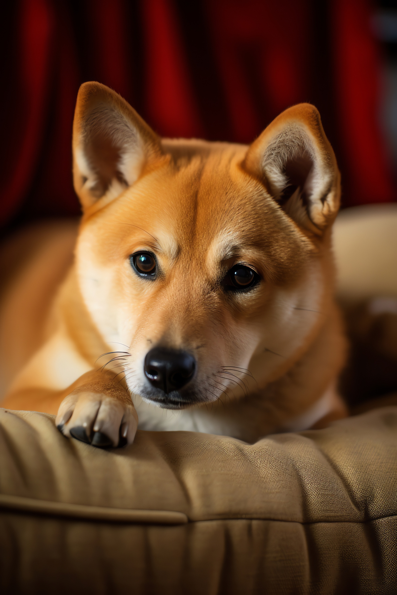 Shiba Inu, animal portrait, Japanese breed, peaceful demeanor, serene surroundings, HD Phone Wallpaper