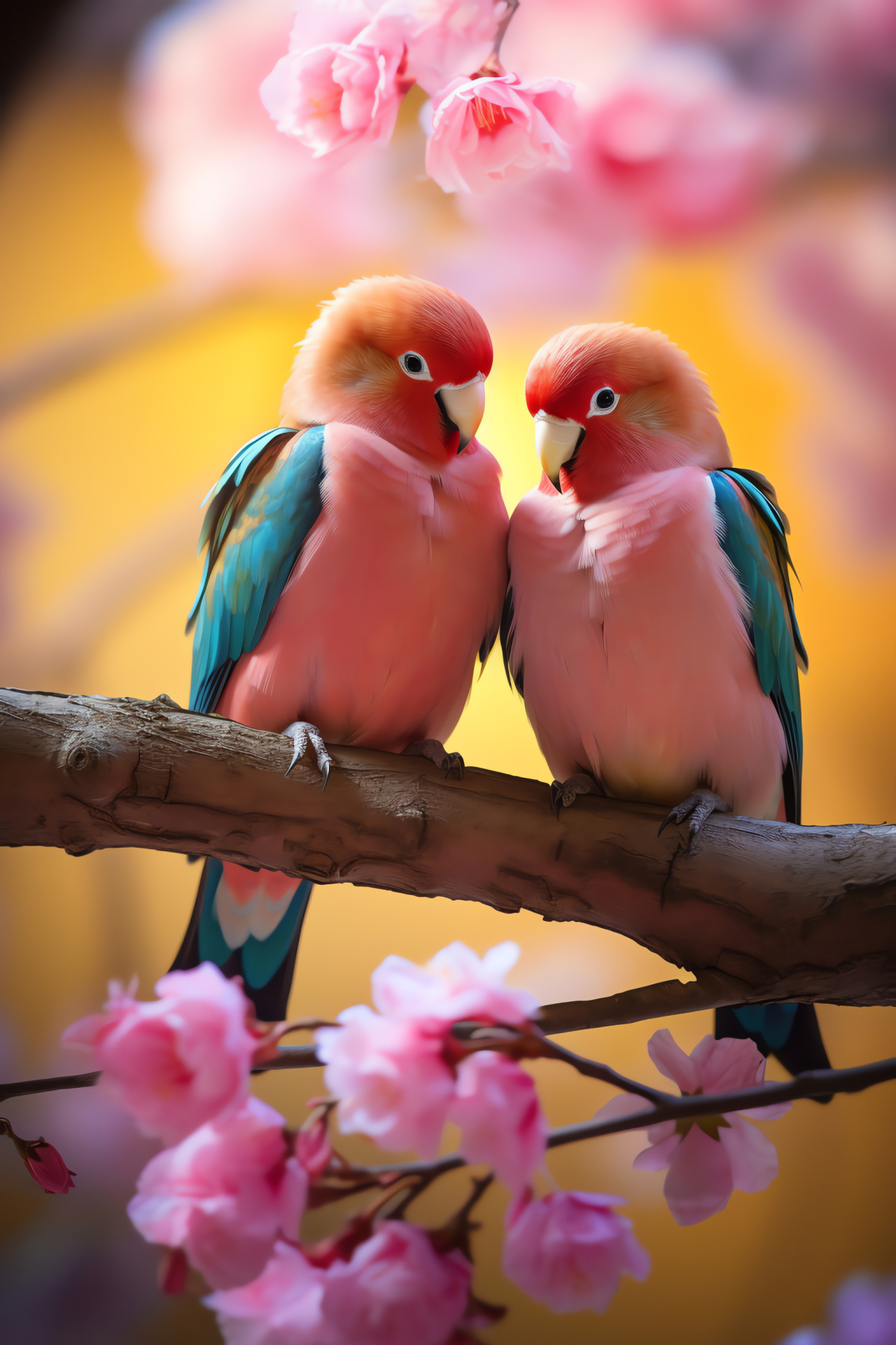 Avian romance, Feathered vividness, Rustic backdrop, Feather contrast, Pastoral scene, HD Phone Image