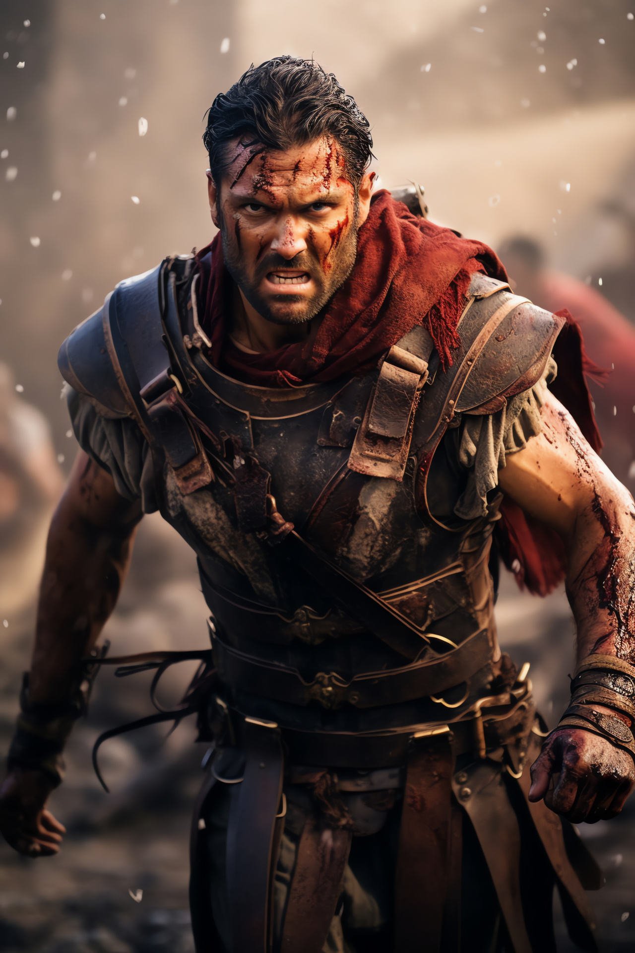 Crixus in battle, Spartacus war, Roman adversaries, Gladiator strength, Historical fiction, HD Phone Wallpaper