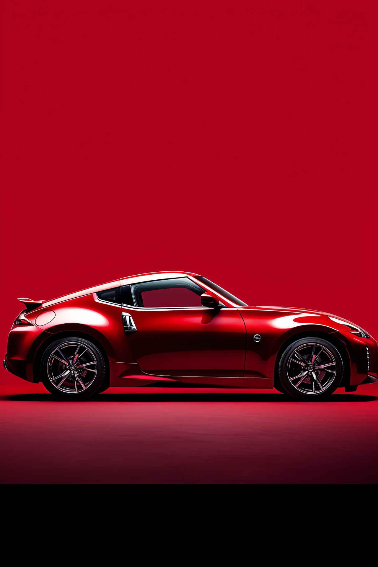 Nissan 370Z, Sports coupe, Side profile, Red vehicle, Automotive design, HD Phone Wallpaper