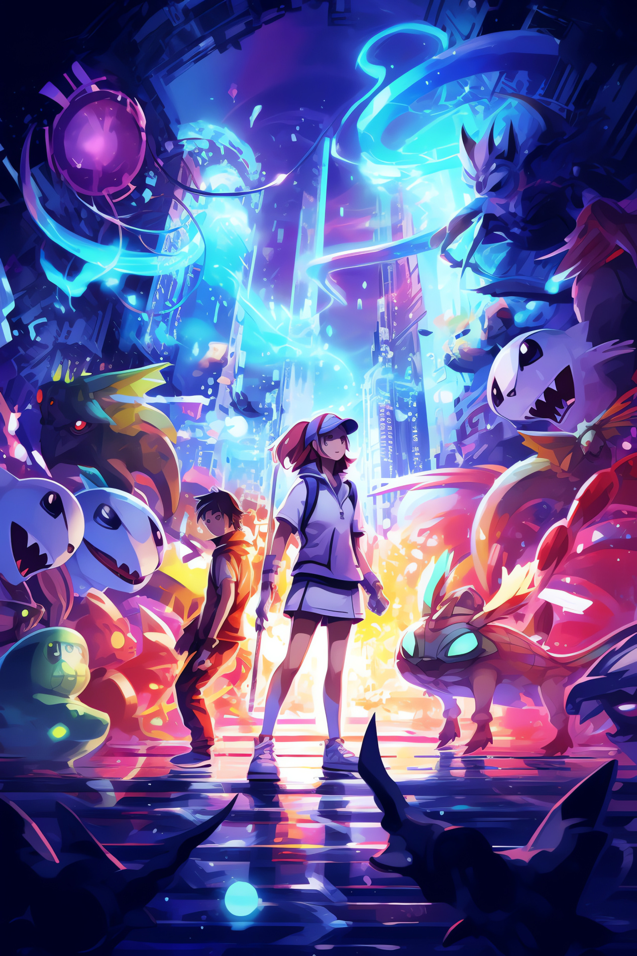 Pokemon White gameplay, Castelia urban center, Virtual combatants, Creature contest, Urban showdown, HD Phone Wallpaper