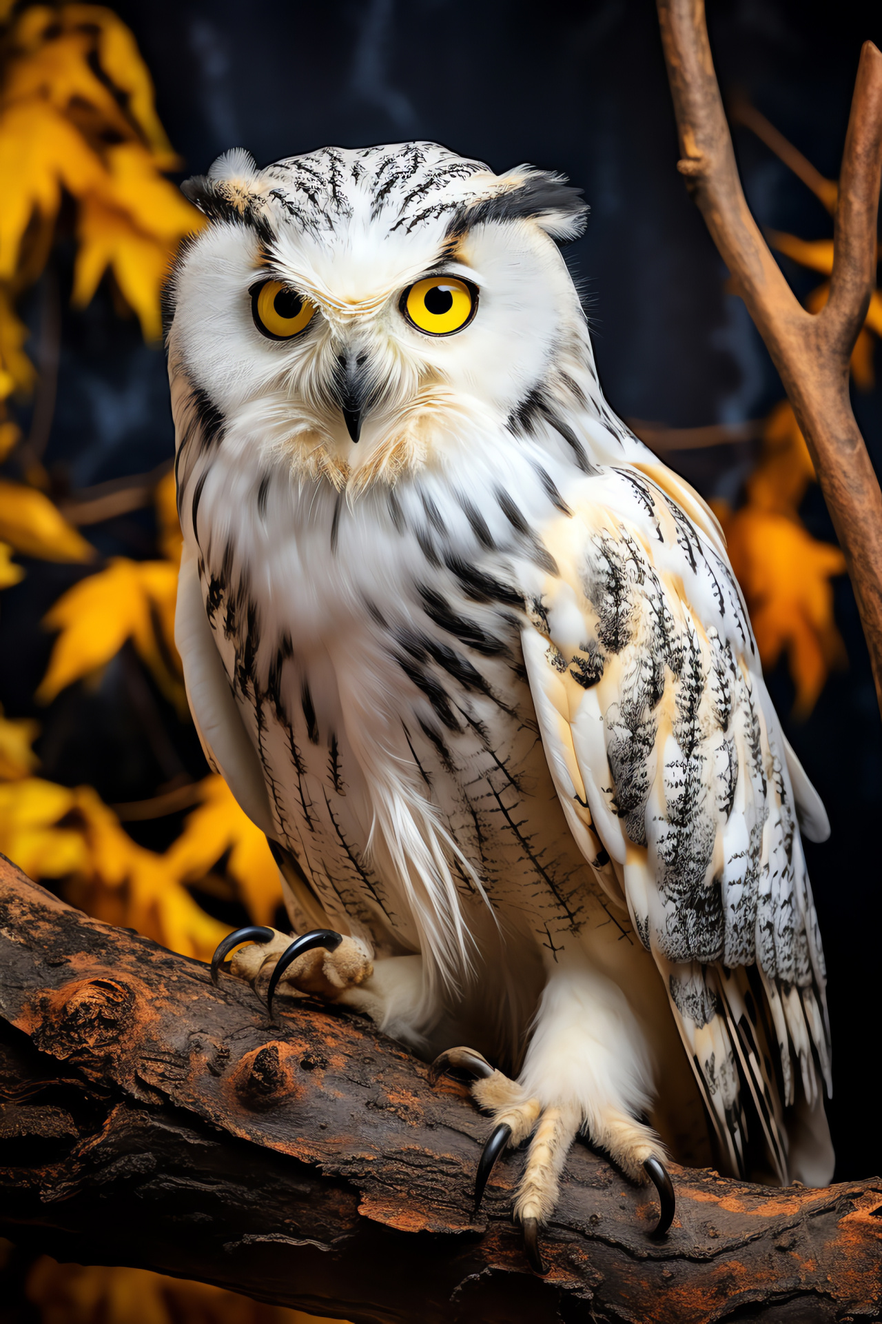 Nocturnal bird, avian predator, feather textures, wildlife elegance, nature's canvas, HD Phone Image