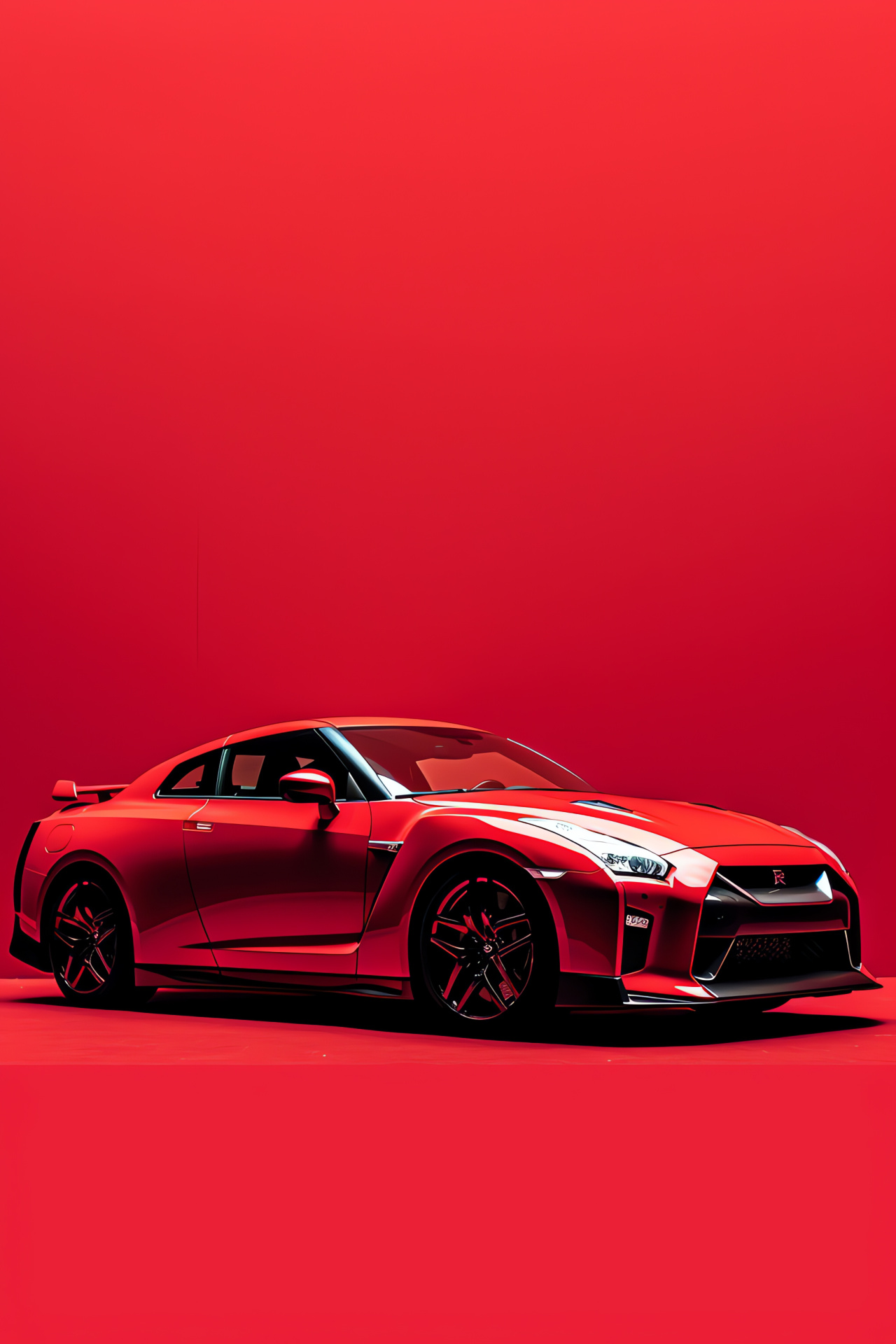 Nissan GTR R35, Engineering prowess, Twin-turbocharged power, Scarlet shades, Sports car legend, HD Phone Image