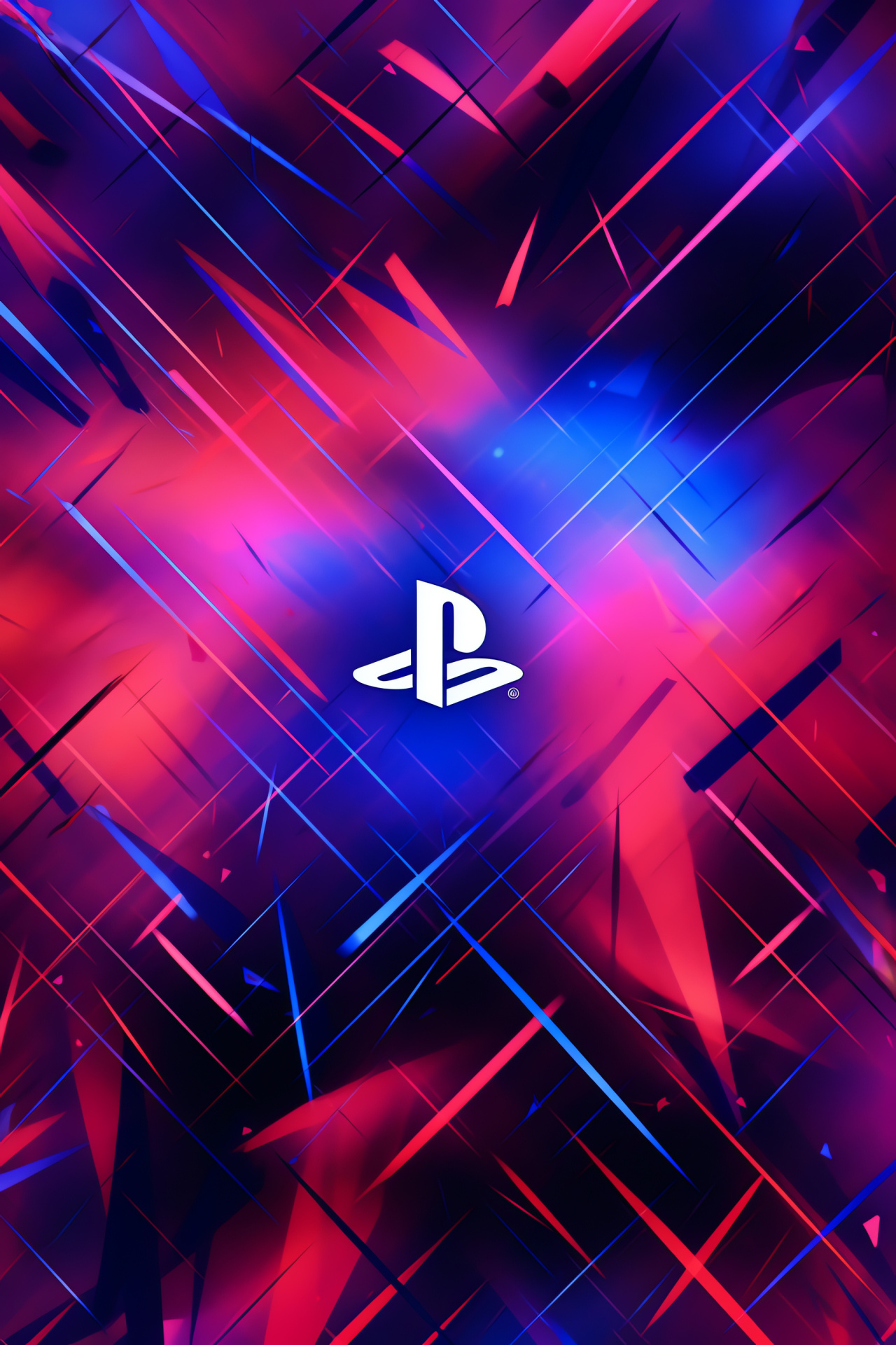 PS4 console branding, Abstract pattern design, Yellow and blue hues, Artistic backdrop, PlayStation gaming motif, HD Phone Image