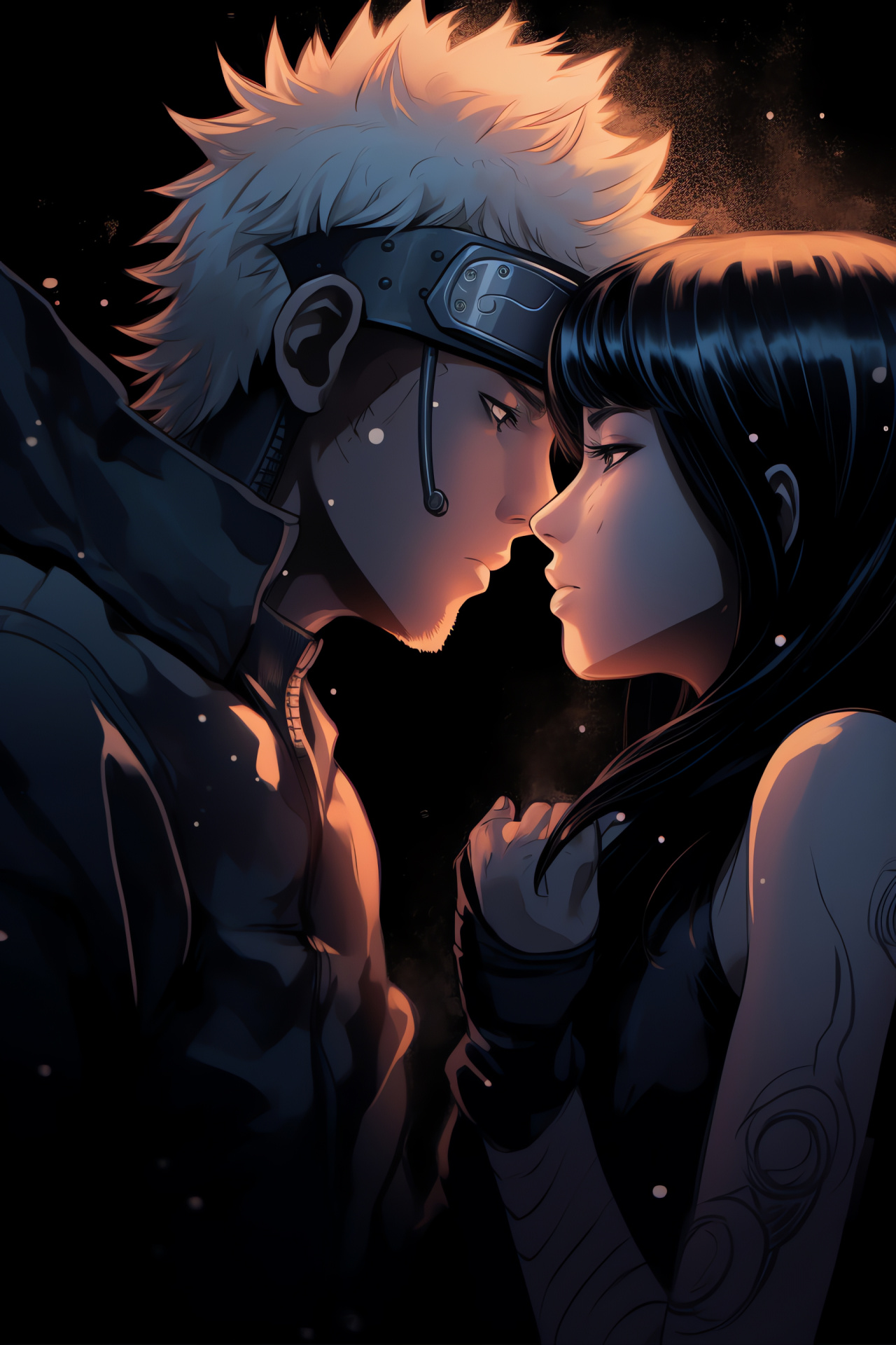 Naruto Uzumaki, Hinata Hyuga, romantic moment, sweet embrace, tender, HD Phone Image