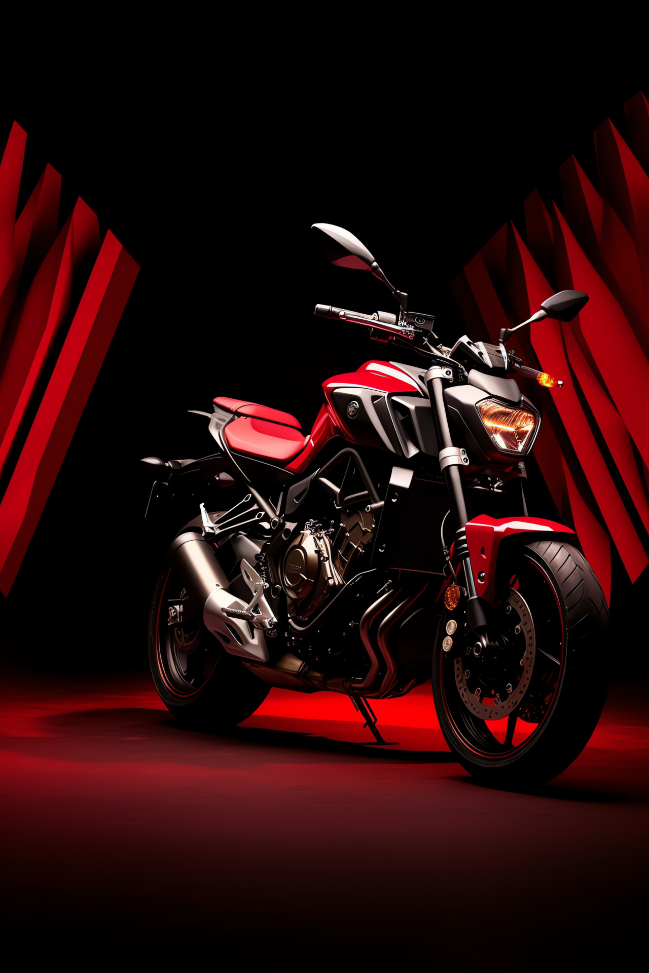 Yamaha FZ series, Urban motorcycle lifestyle, Dynamic rider's choice, Striking red appearance, Sporty two-wheeled design, HD Phone Image