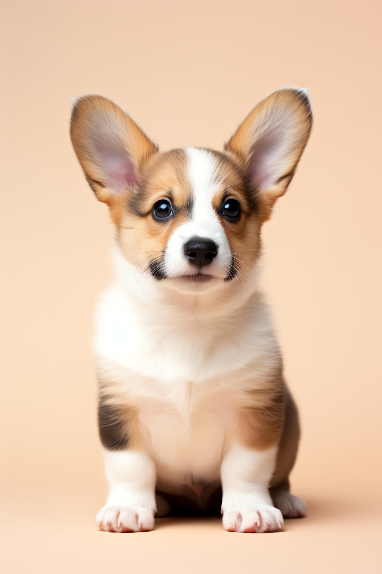 Miniature breed Corgi, Teacup dog profile, Tan-white furry coat, Short limb structures, Breed specifics, HD Phone Image