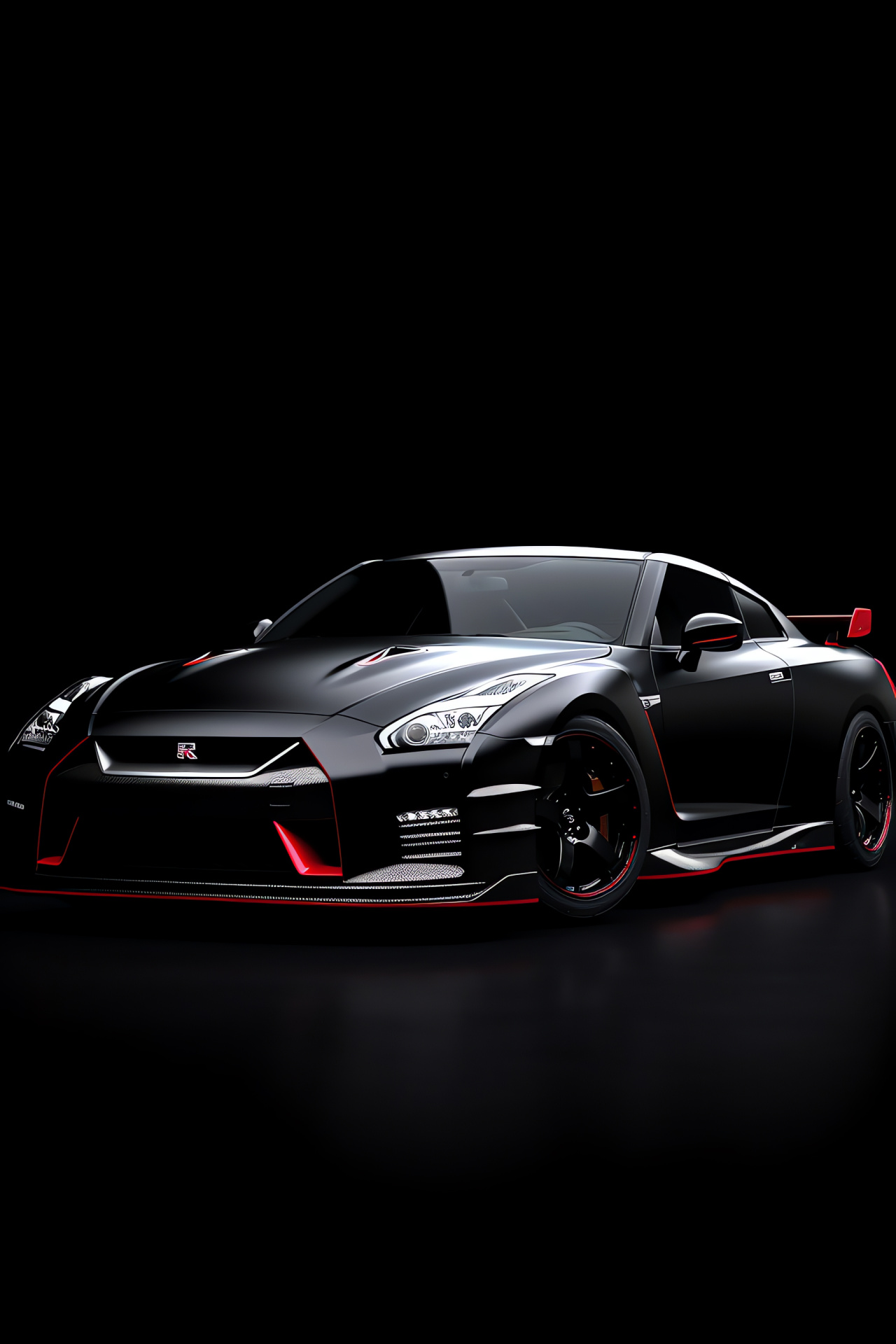 Nissan GTR R35 Nismo, Refined aerodynamics, Panoramic car showcase, Red and black theme, Performance fusion, HD Phone Image