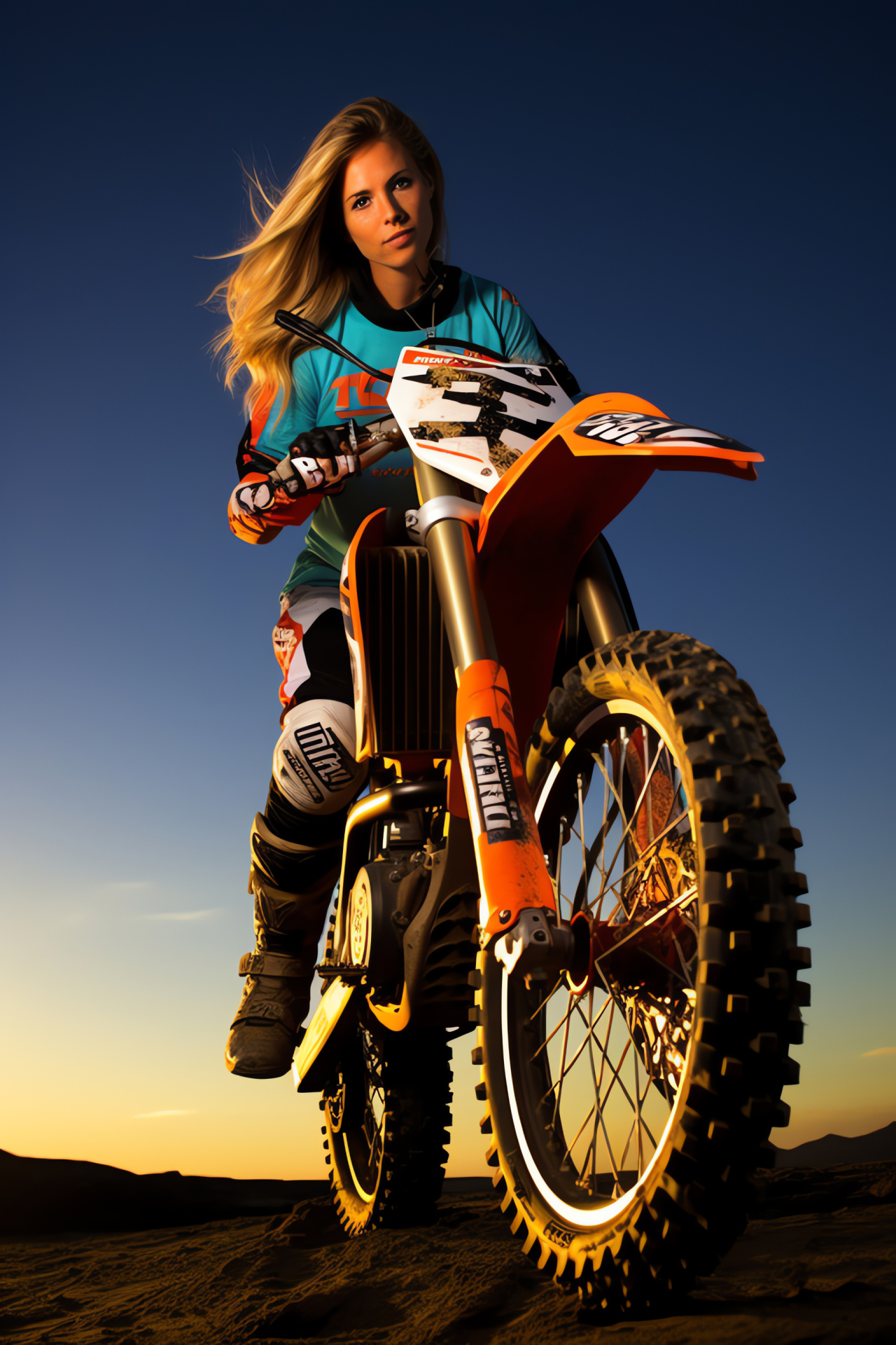 Supercross girl, California lifestyle, Beach sports, Sun-soaked leisure, Surfing culture, HD Phone Wallpaper