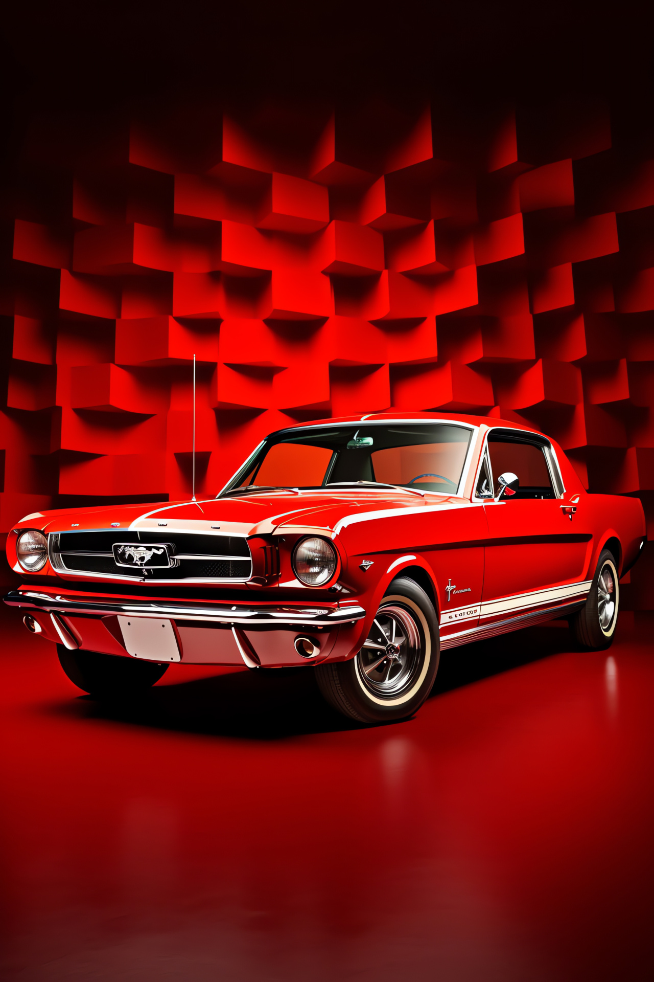 Vintage Auto, Ford Mustang 1965, Classic automobile, Retro Ford model, Mustang nostalgia, HD Phone Wallpaper