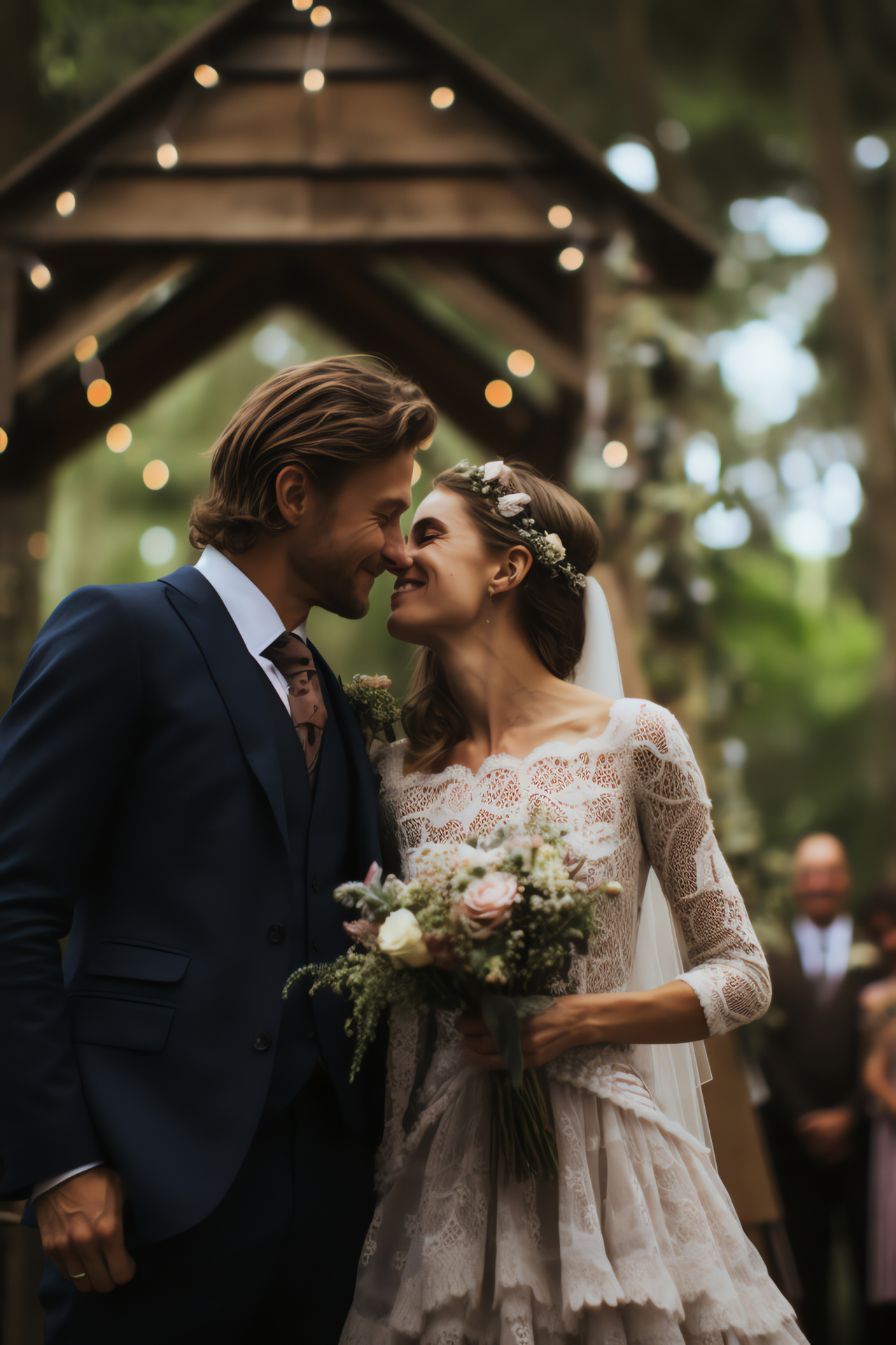 Nuptials in nature, Outdoor garden matrimony, Brides bohemian dress, Floral wedding inspiration, Lush verdant setting, HD Phone Image