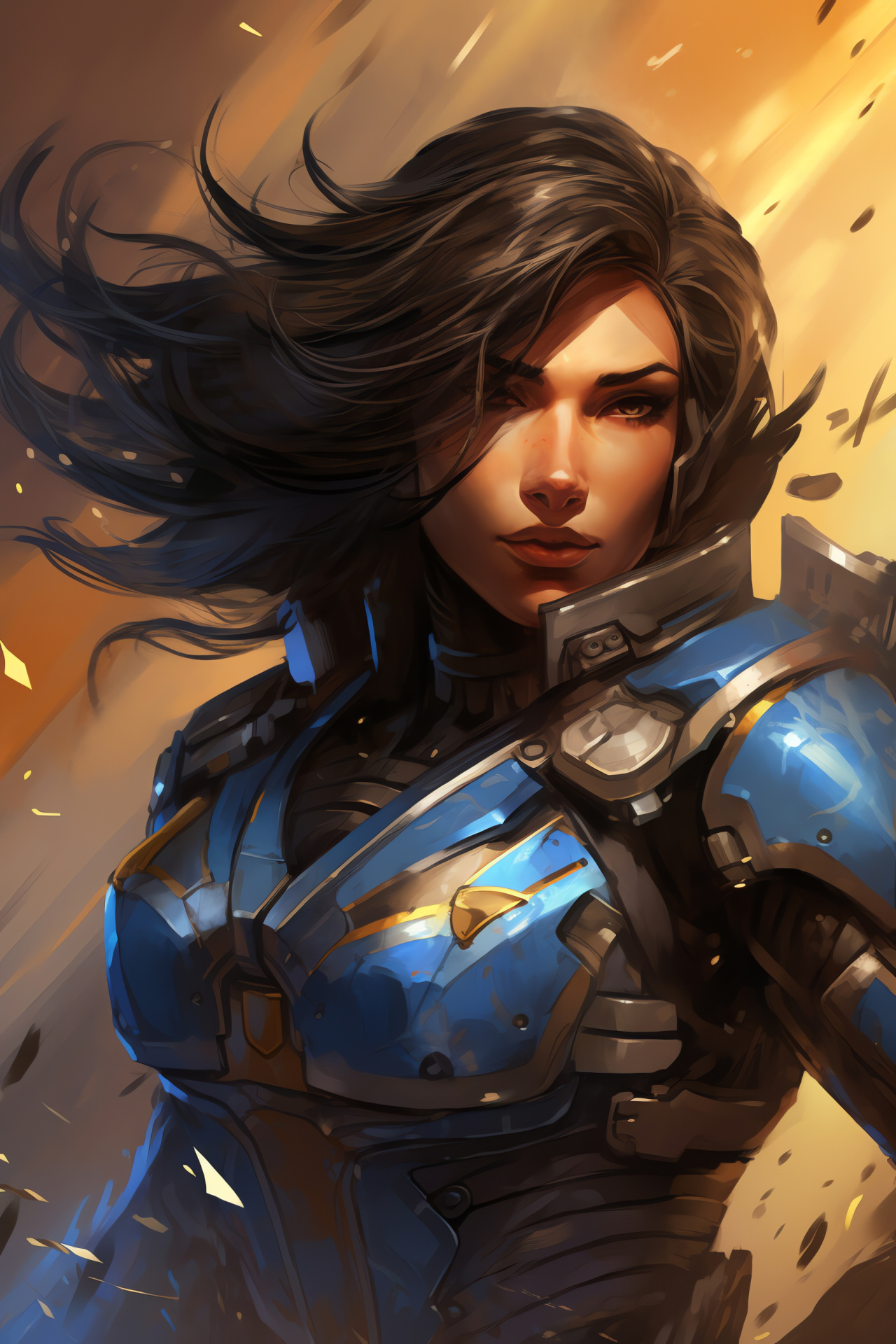 Pharah, Overwatch champion, Aerial battleground, Expertise display, Forceful presence, HD Phone Image