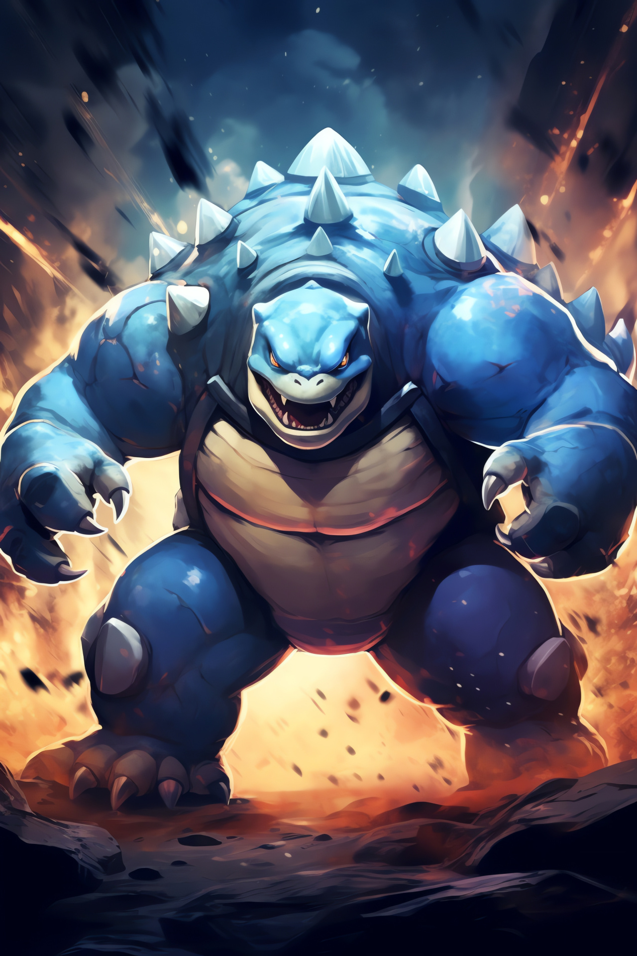 Blastoise illustration, Marine Pokmon, Naval shell feature, Hydro launchers, Staunch guardian, HD Phone Image