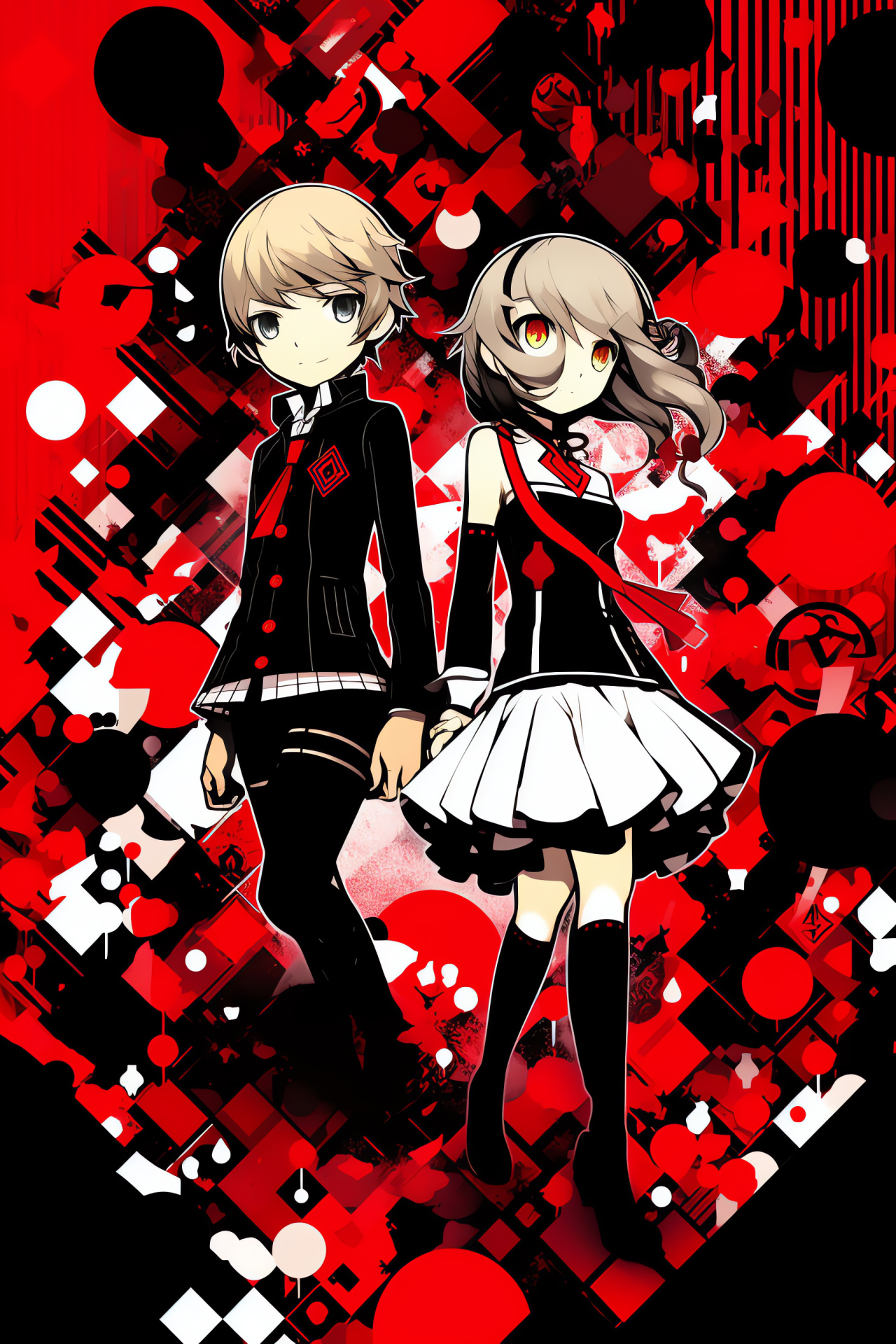 Persona Q group, RPG gaming avatars, School life simulation, Animated high schoolers, Persona series, HD Phone Wallpaper