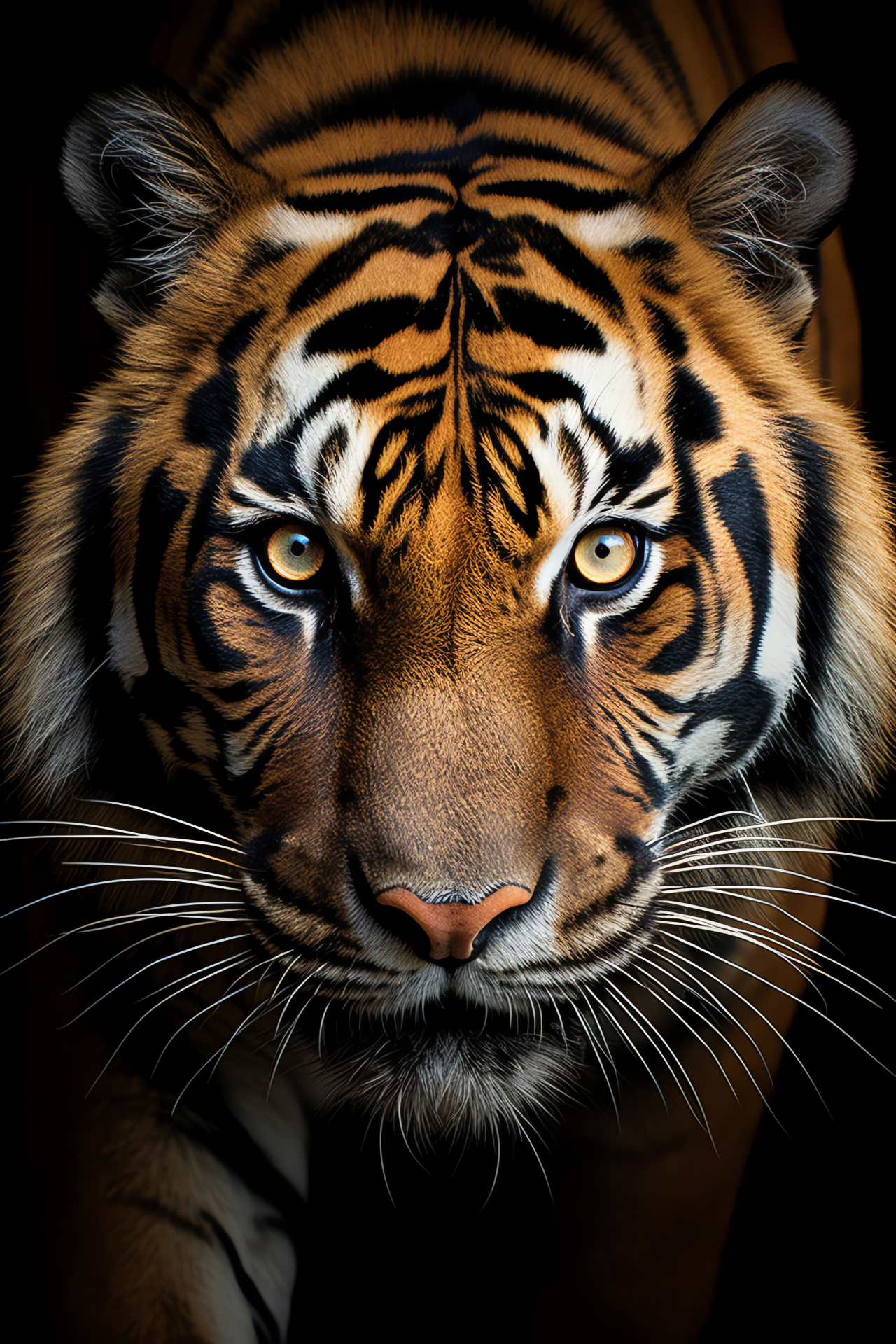 Tiger Glare, Big cat focus, Powerful feline predator, Deep jungle inhabitant, Carnivorous mammal, HD Phone Wallpaper