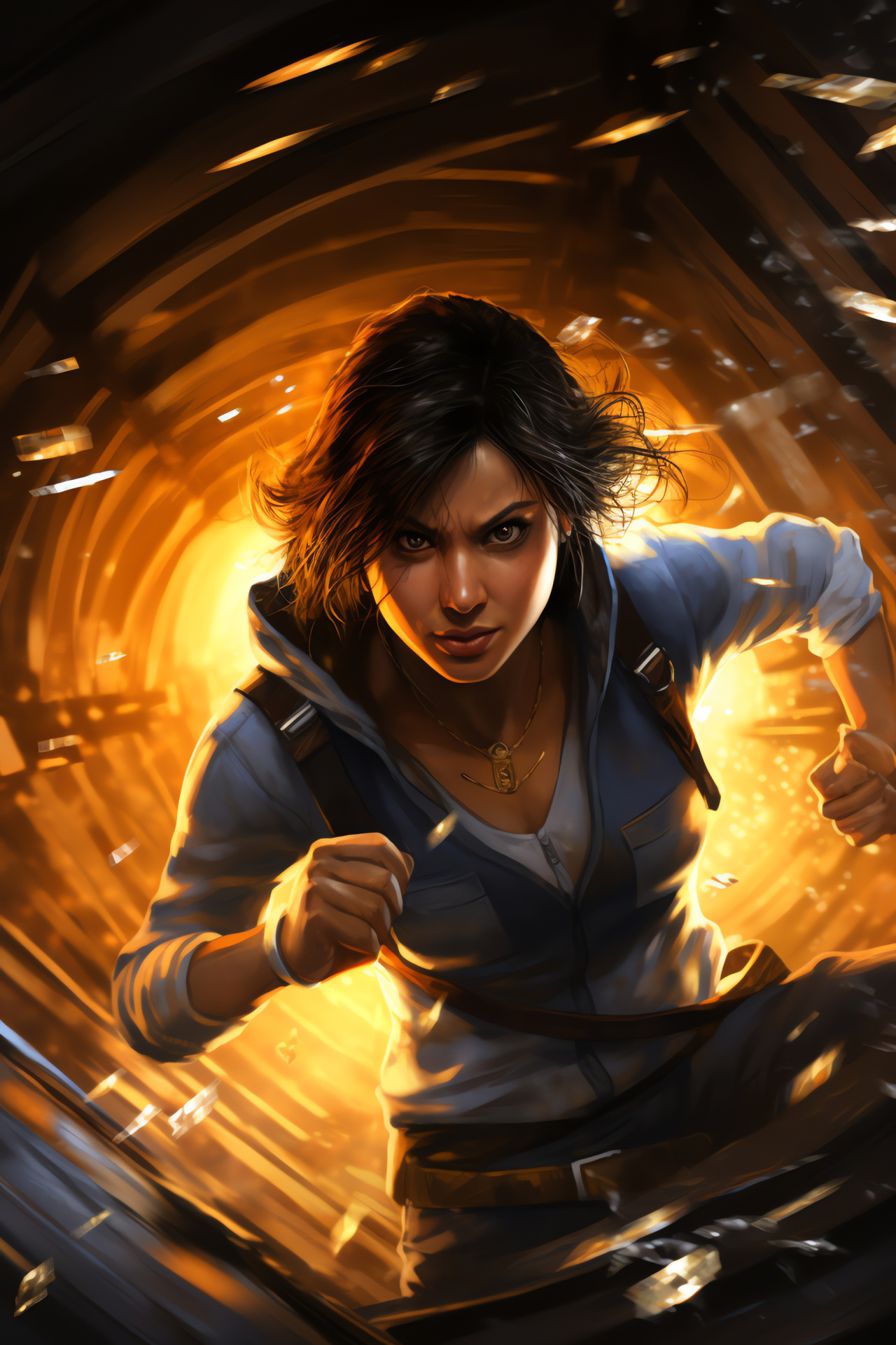 Chloe Frazer Uncharted, Agile burglar, Beam dodging, Security intense zone, Advanced setting, HD Phone Image