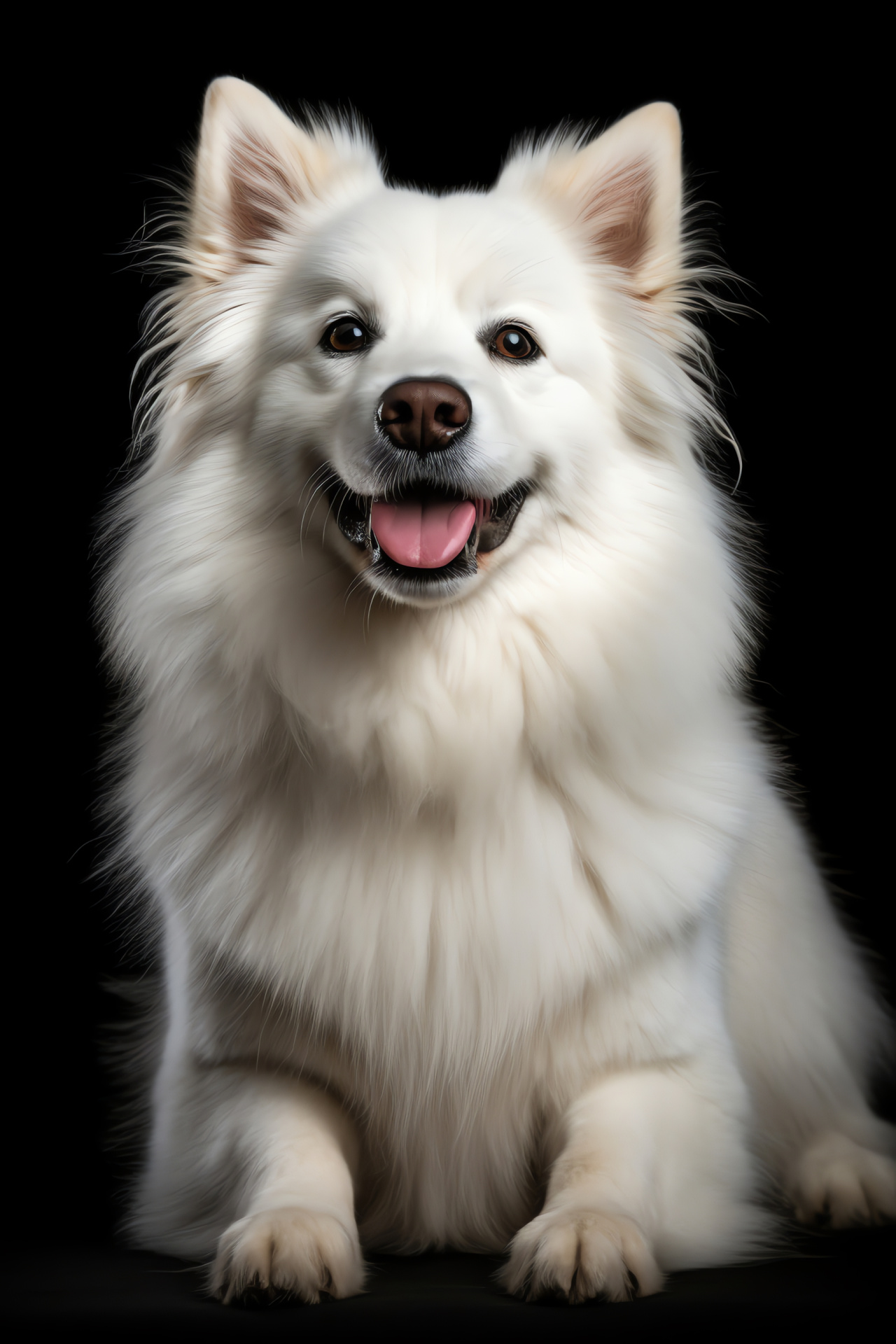 Fluffy white dog, relaxed canine, white fur, mature animal, pet relaxation, HD Phone Wallpaper