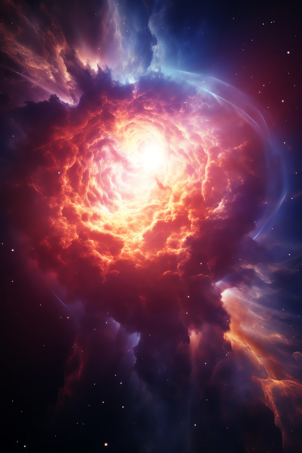 Supernova event, Cosmic force, Intense supernova, Visual spectacle, Galactic nucleus, HD Phone Wallpaper