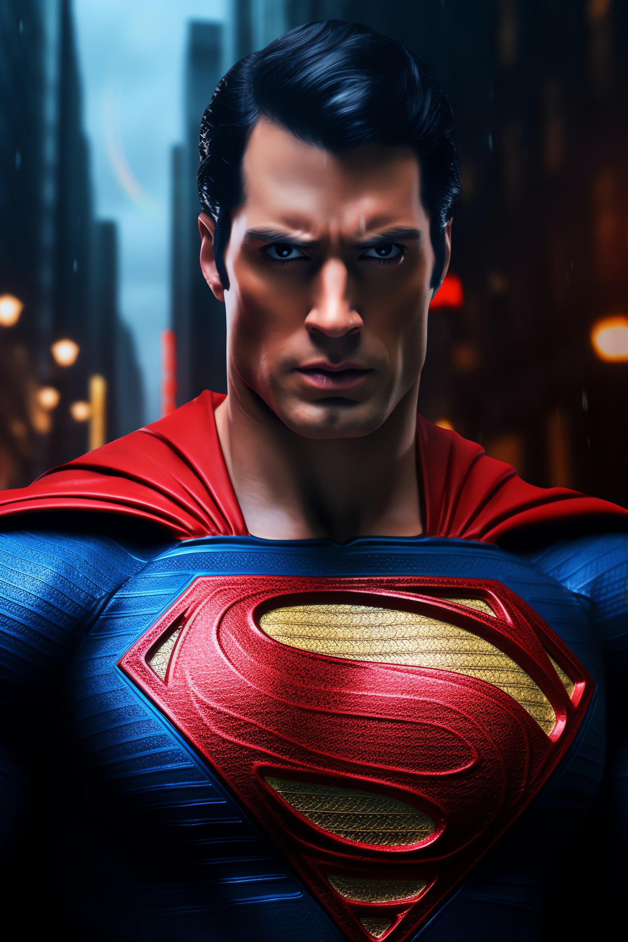 New Superman, Man of Steel, Heroic symbol, Superhero attire, DC Comics, HD Phone Image