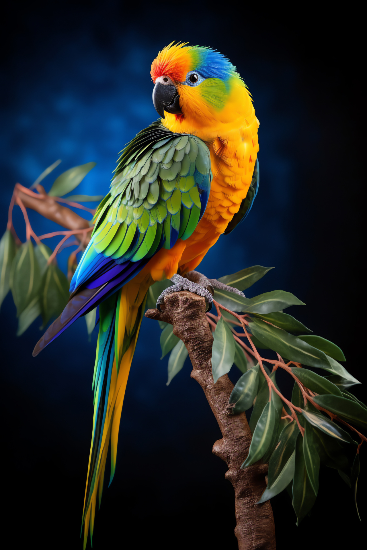 Tropical parakeet, Avian wildlife, Emerald green bird, Rainforest habitat, Ornithology study, HD Phone Wallpaper
