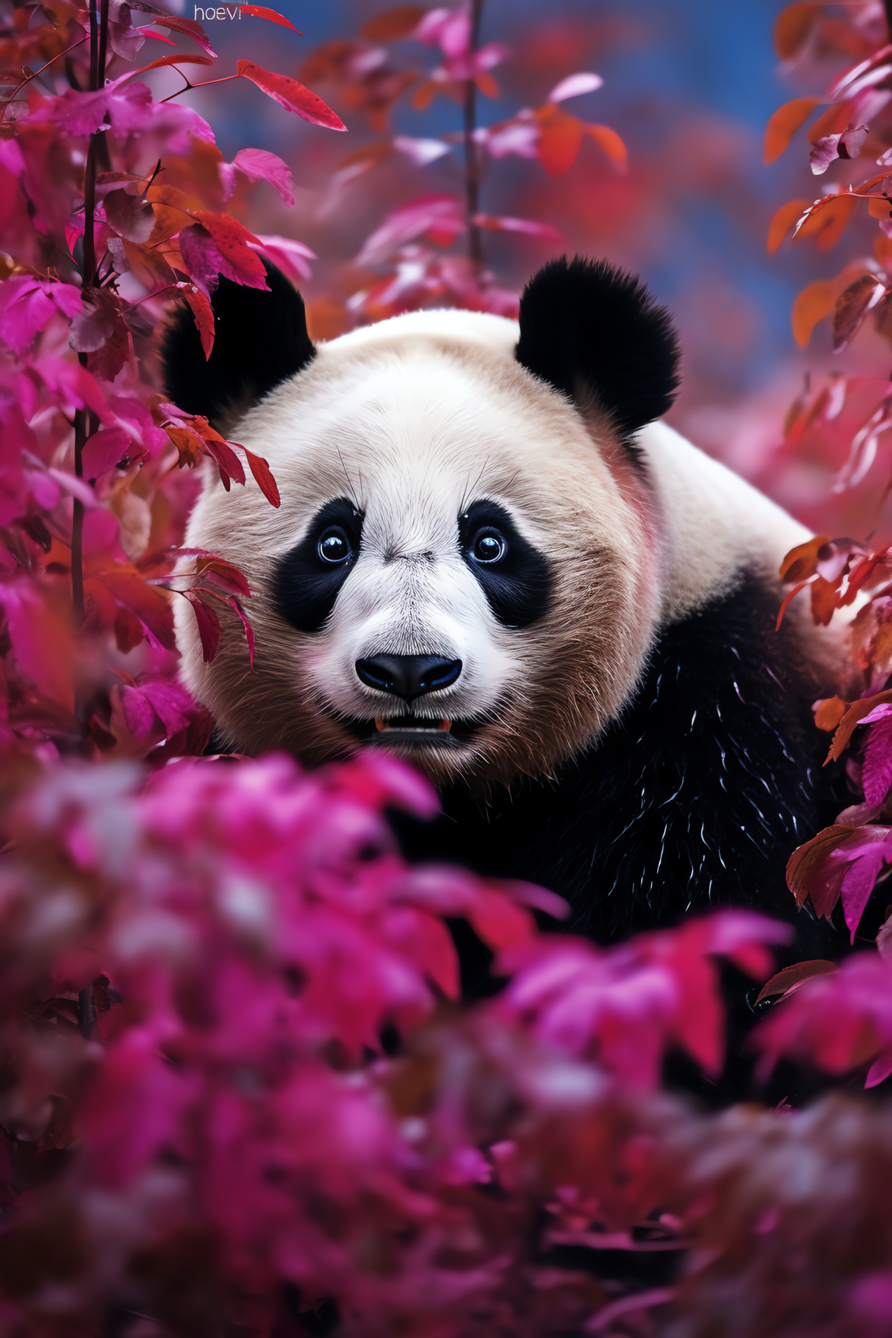 Enigmatic giant panda, Fantasy forest, Ethereal bear, Wilderness wanderer, Animal mystique, HD Phone Image