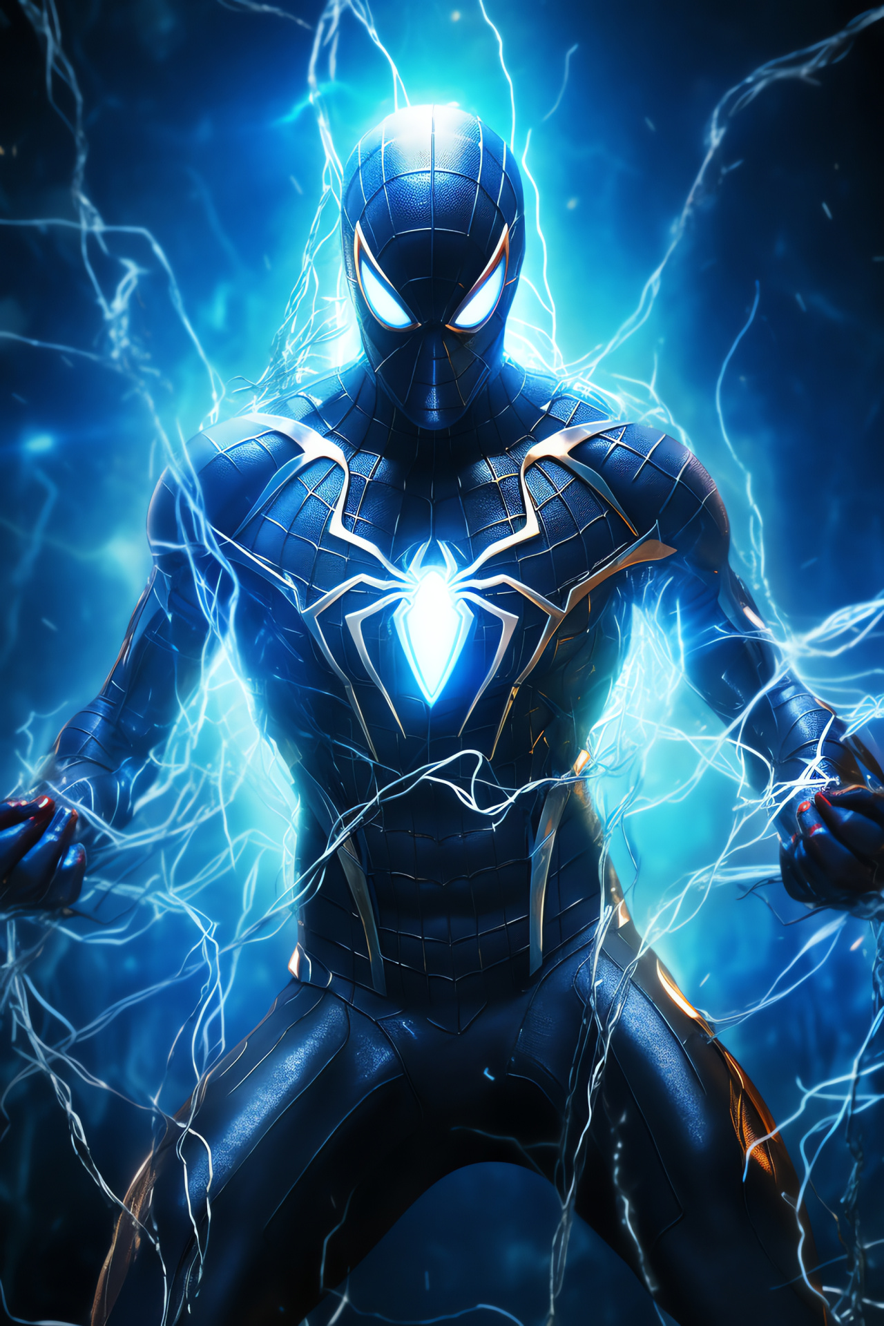 Electro, Spiderman nemesis, Supercharged villain, Lightning strikes, Nighttime combat, HD Phone Wallpaper