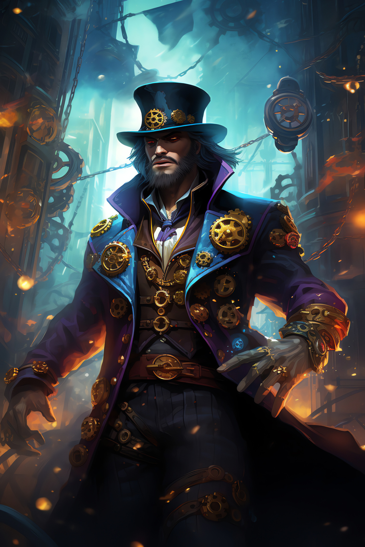 Twisted Fate, Piltover's grandeur, Cityscape backdropped, Technological wonders, Cardsharp's turf, HD Phone Wallpaper