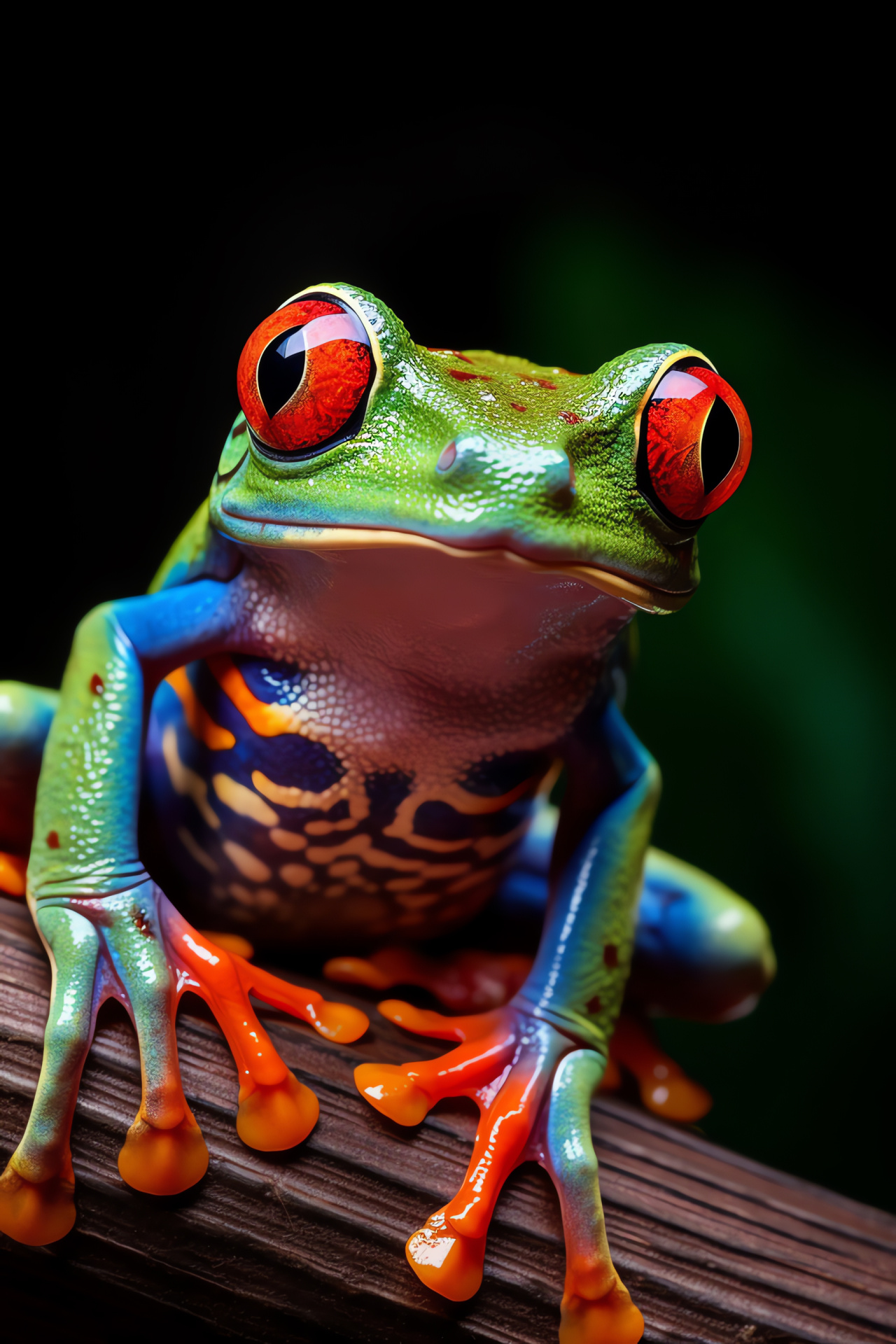 Tree Frog in habitat, Red-eyed amphibian, Leafy perch, Green rainforest dweller, Enchanting environment, HD Phone Wallpaper