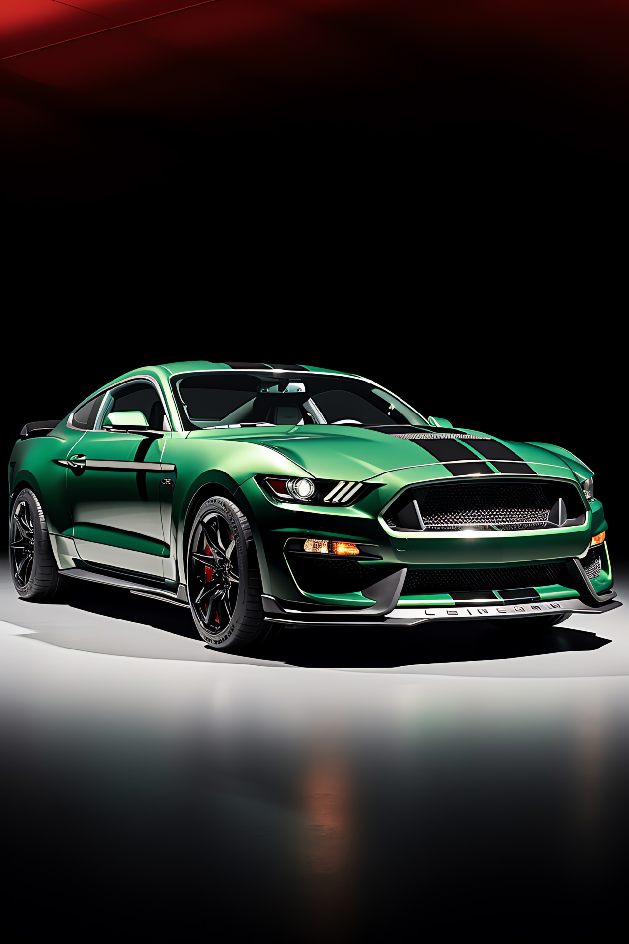 2020 Shelby Mustang GT350R, high-angle delivery, pure green theme, modern muscle, performance highlights, HD Phone Wallpaper