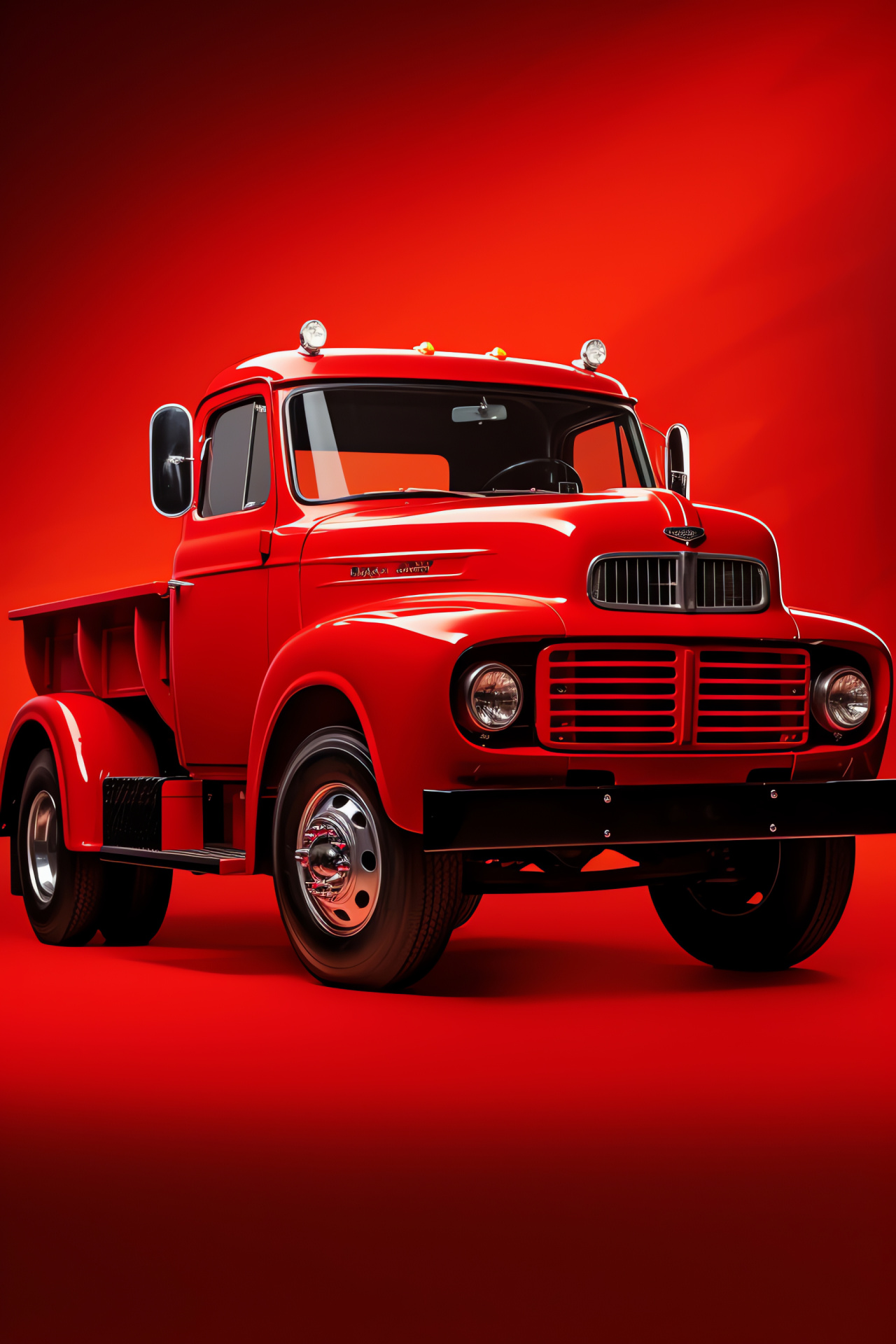 Ford F-650 display, broad framework, automotive paintwork, bright red shade, bold backdrop, HD Phone Image