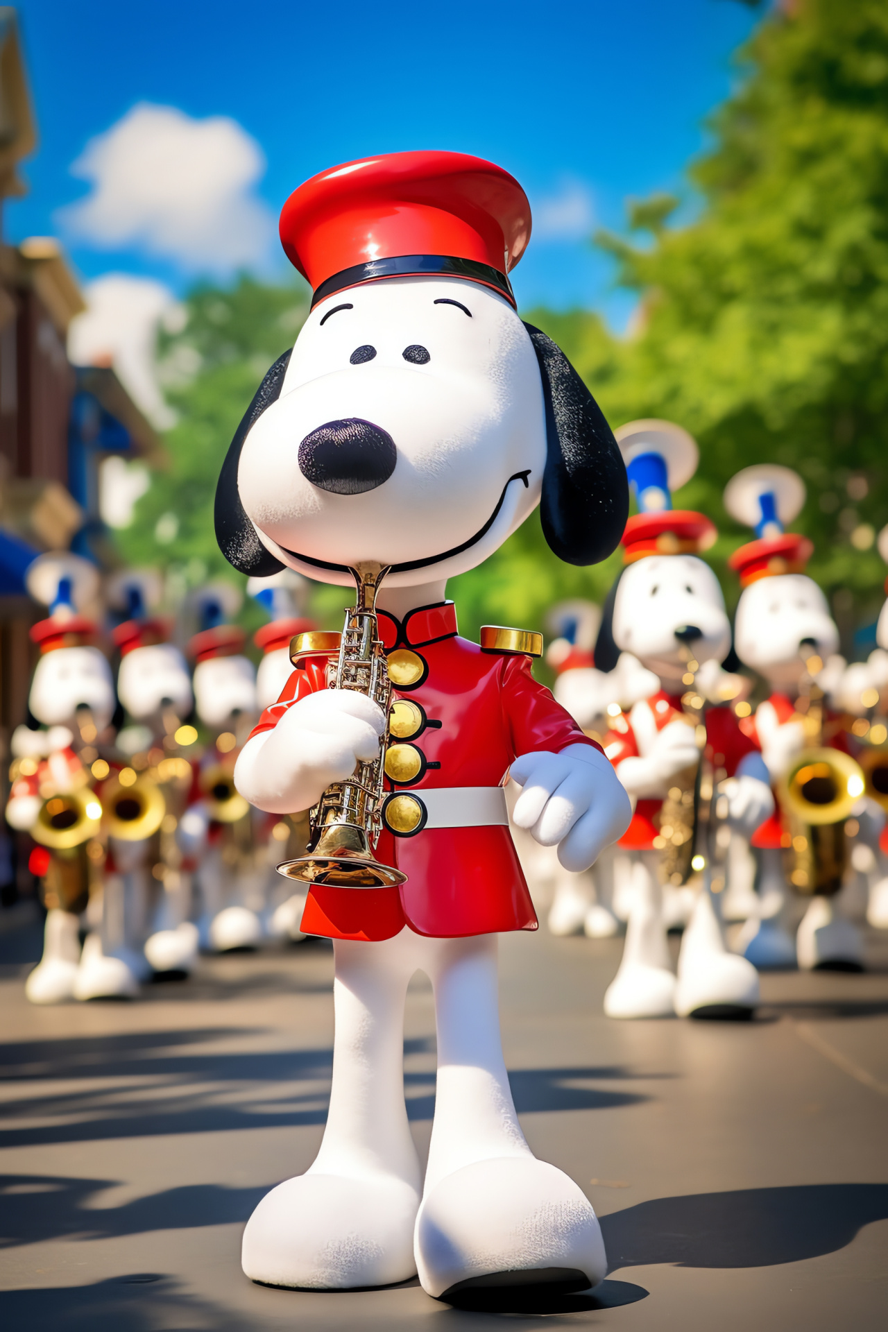 Snoopy Independence Day theme, Famous beagle, July 4th parade, Brass instruments, National pride, HD Phone Wallpaper