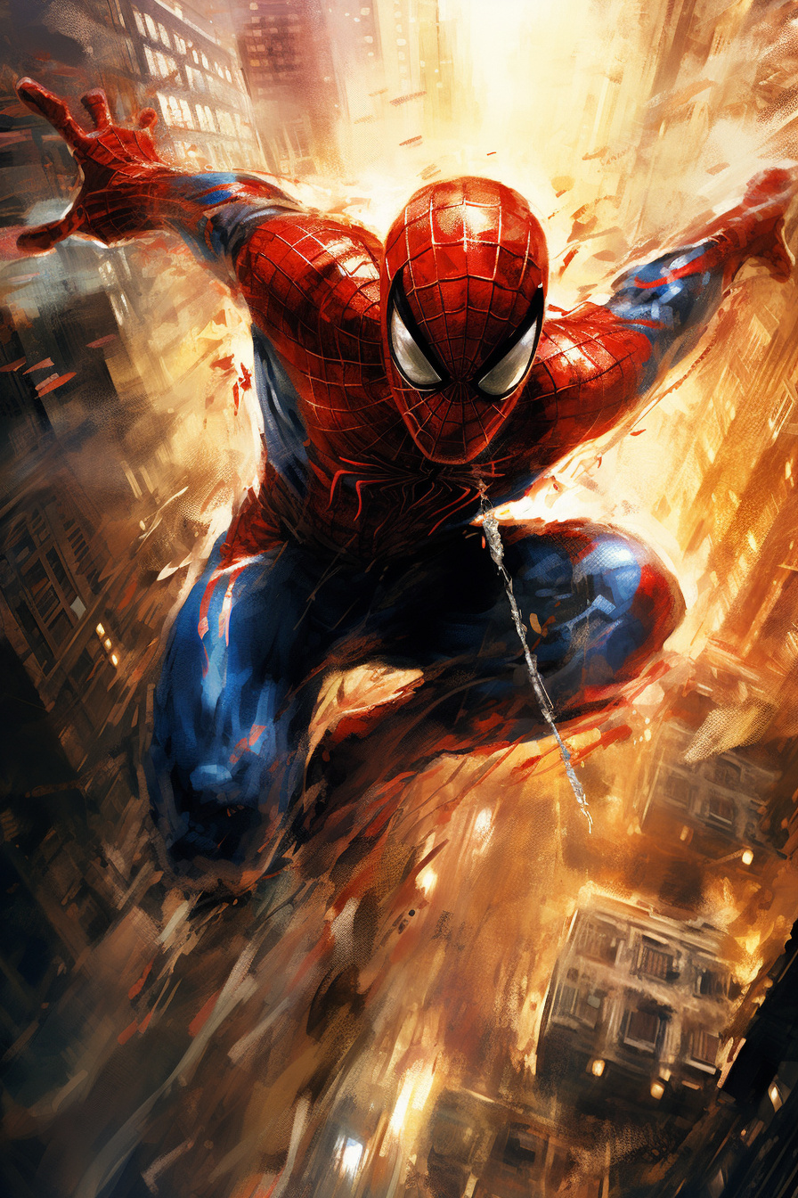 Spiderman 4, superhero franchise, Manhattan skyline, Marvel Comics hero, spider-themed costume, HD Phone Image