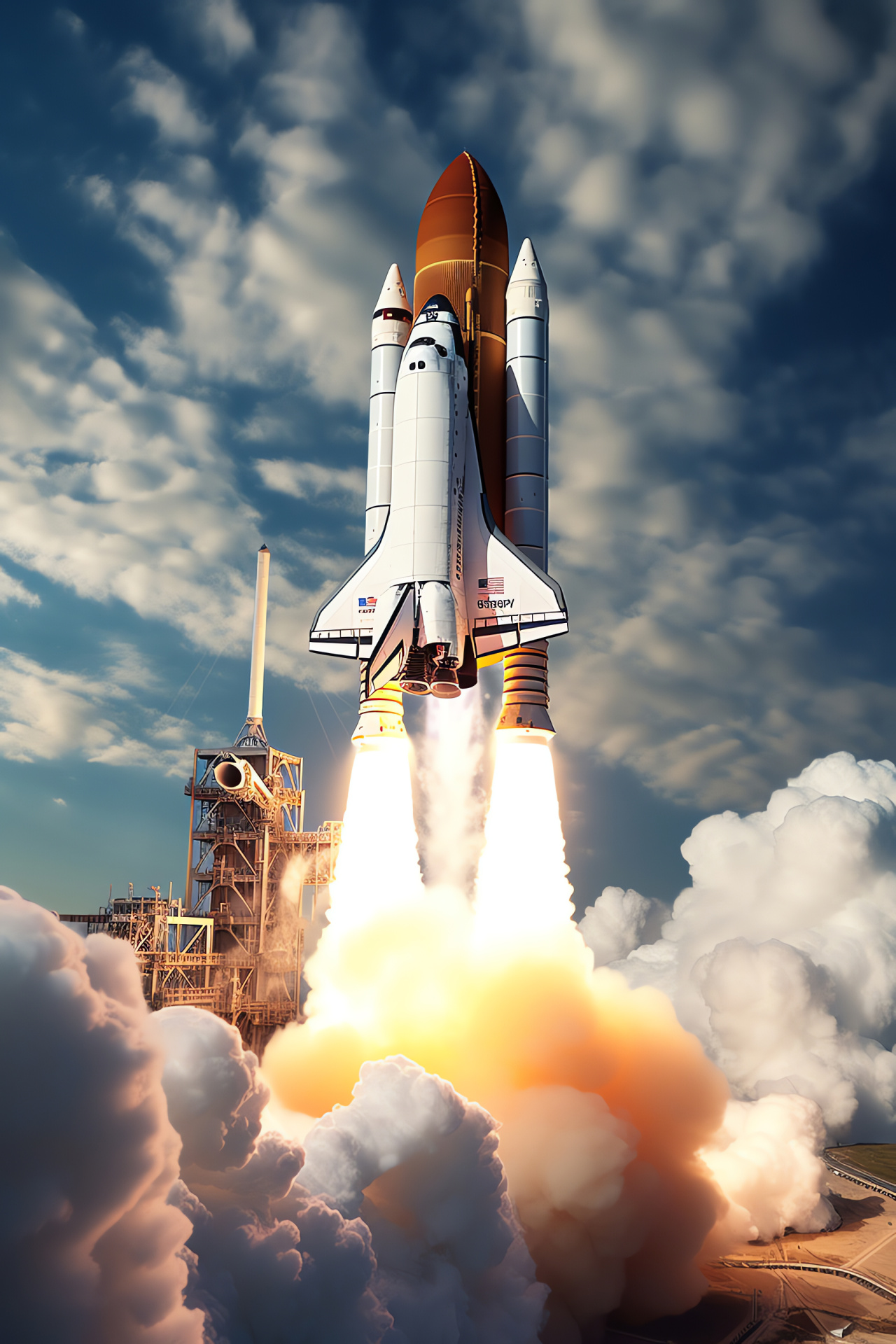 Orbiter descent, Protective spacecraft skin, Reentry glow, Earth-bound shuttle, Aeronautics marvel, HD Phone Wallpaper