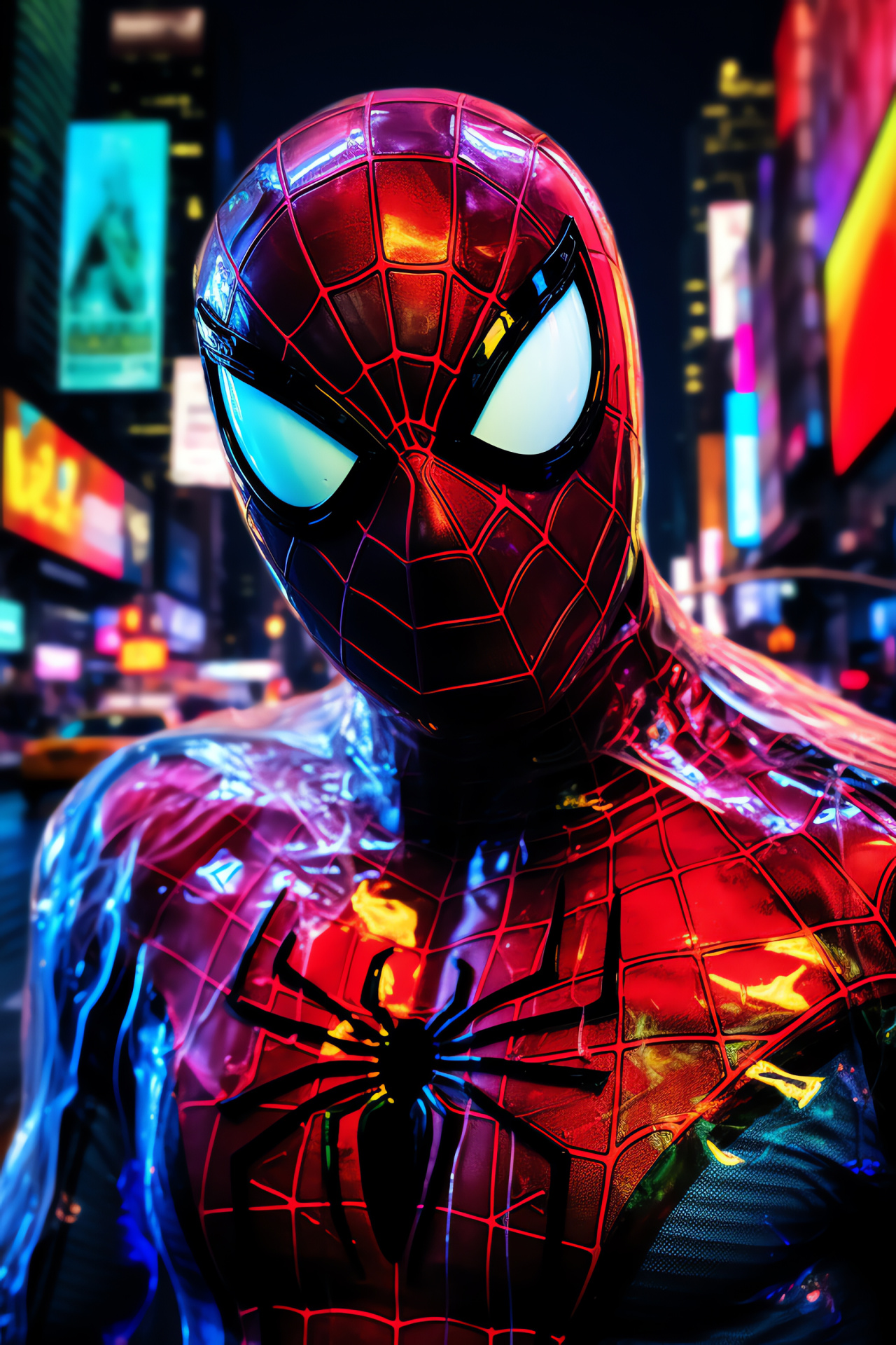 Beloved superhero, Cinematic heroism, Iconic mask, New York landmark, Super adversaries, HD Phone Wallpaper