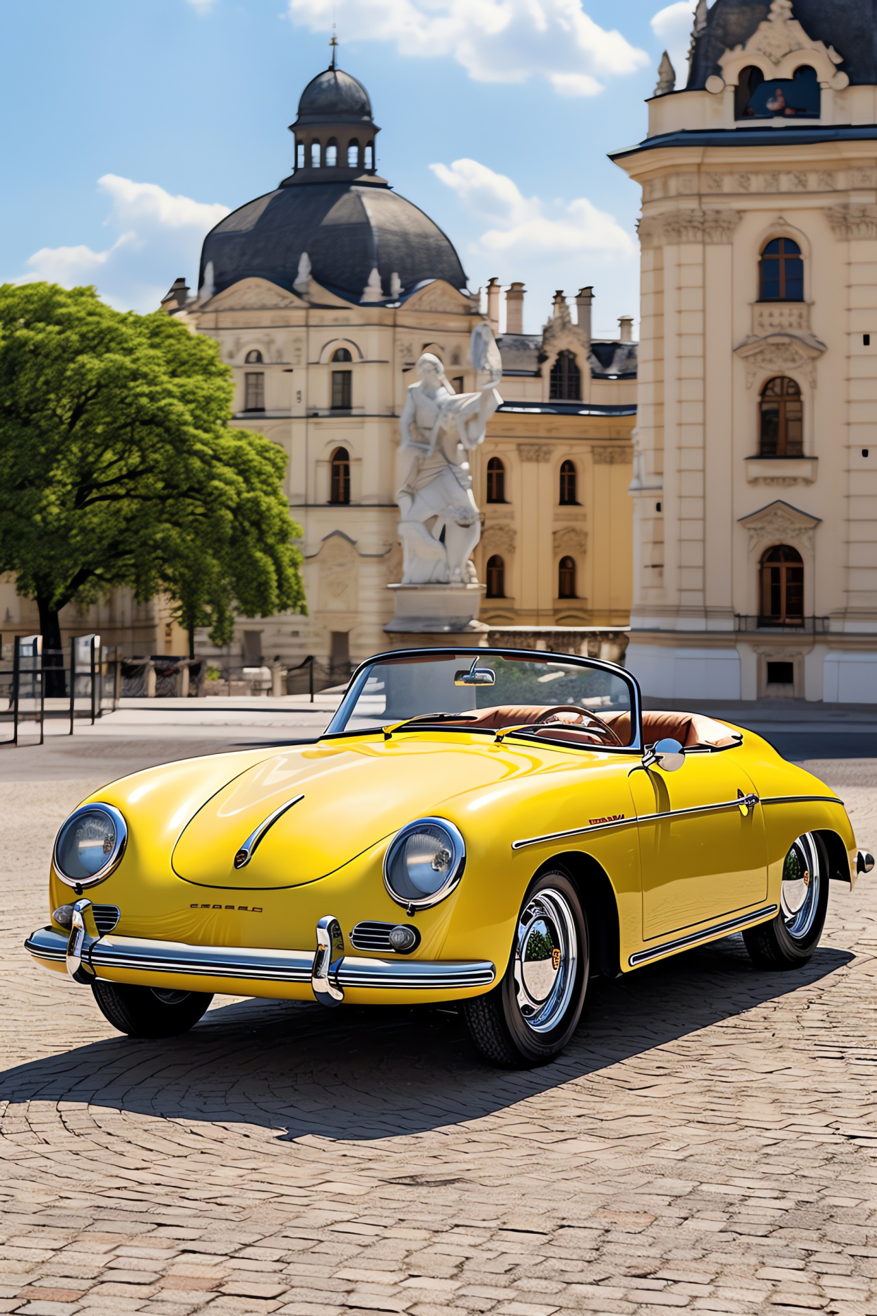 Austrian capital, Porsche 356 weekend drive, Vienna historical landmarks, Convertible leisure, Austrian beauty, HD Phone Wallpaper