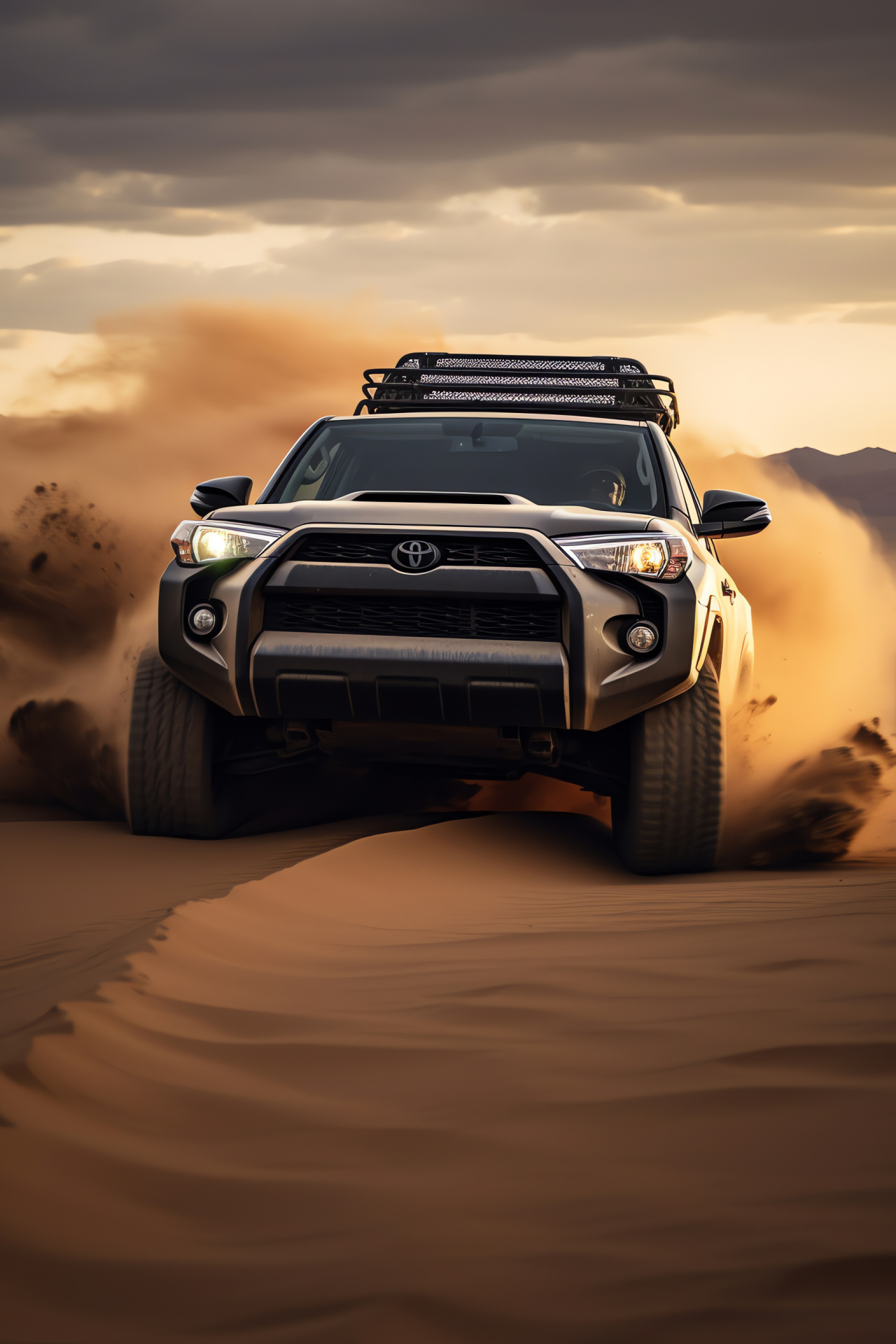 Toyota Pro 4Runner TRD, Rugged terrain vehicle, Off-road capabilities, Desert adventures, Robust front fascia, HD Phone Wallpaper