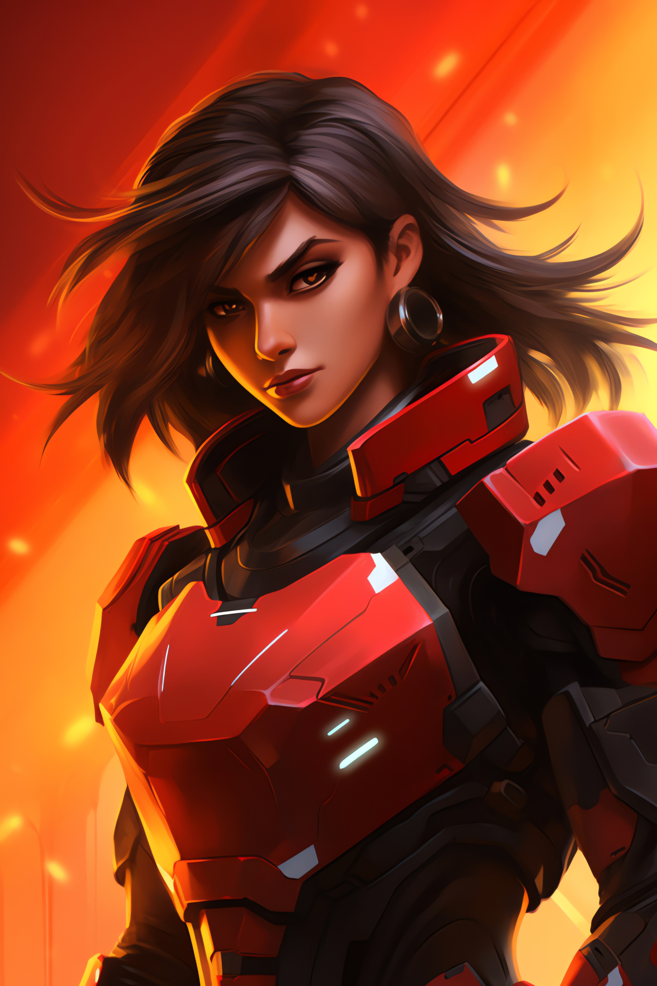 Pharah from Overwatch, Armor-clad warrior, Aerial combat, Egyptian heroine, Missile launcher, HD Phone Wallpaper