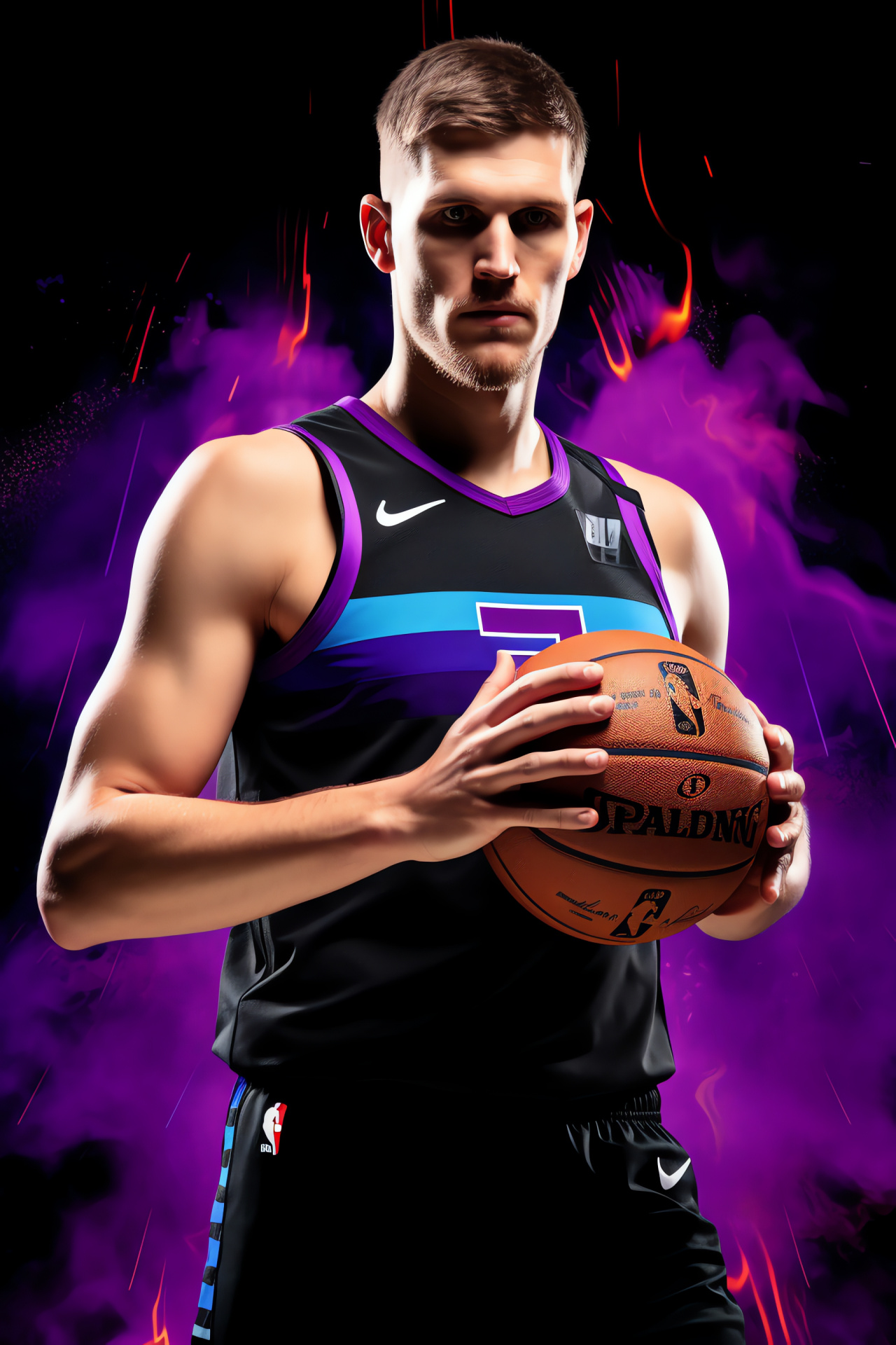 Basketball athlete Nikola Joki, NBA Live representation, Warm brown eyes, Amiable smirk, Virtual sports, HD Phone Image