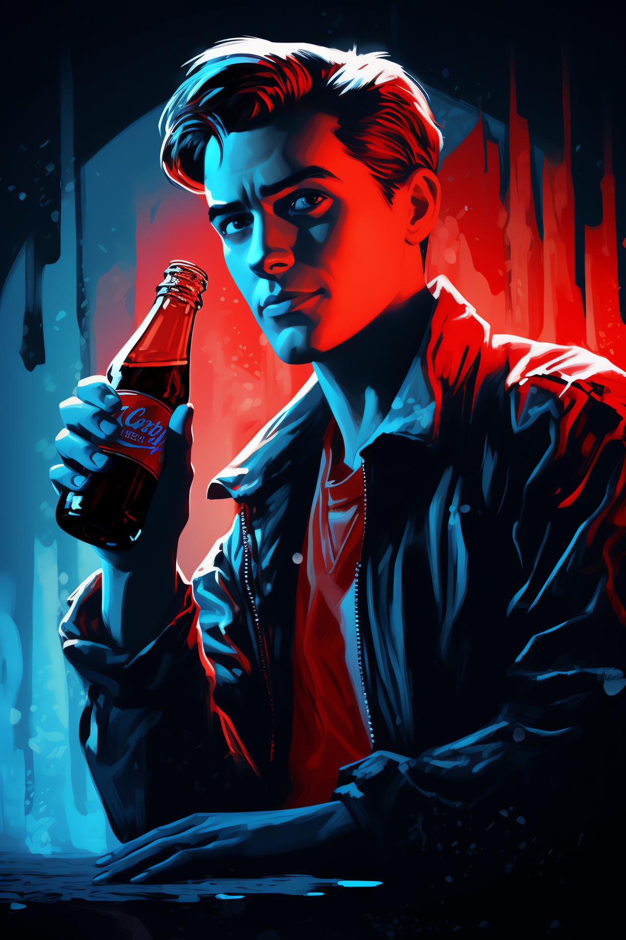 Nuka Cola branding, Fallout game series, Sci-fi beverage, Post-apocalyptic setting, Tri-tone pattern, HD Phone Wallpaper
