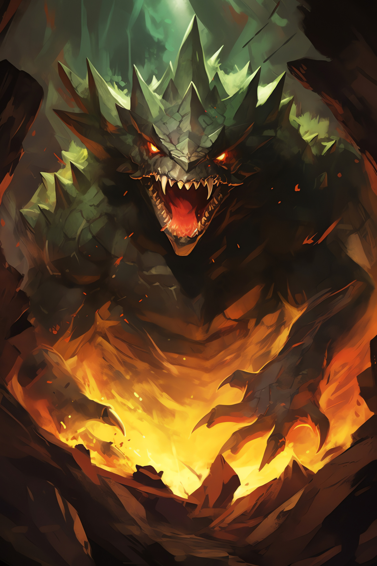 Pokemon Mega Tyranitar, Lava chamber, Igneous carapace, Eruption survival, Combustion intensity, HD Phone Wallpaper