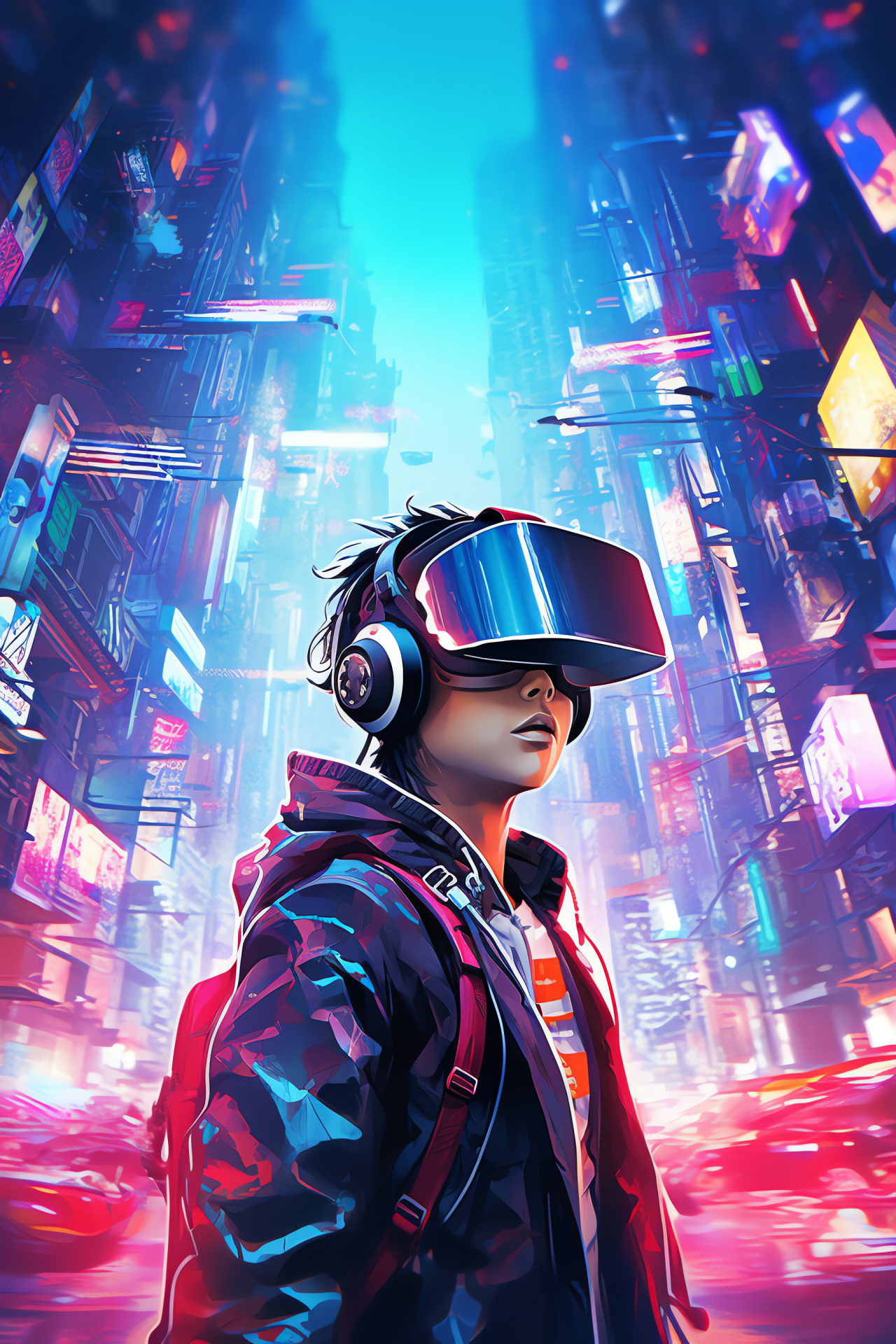 PC gaming future tech, Virtual city immersion, VR user interface, Advanced motion control, Interactive gaming gear, HD Phone Image