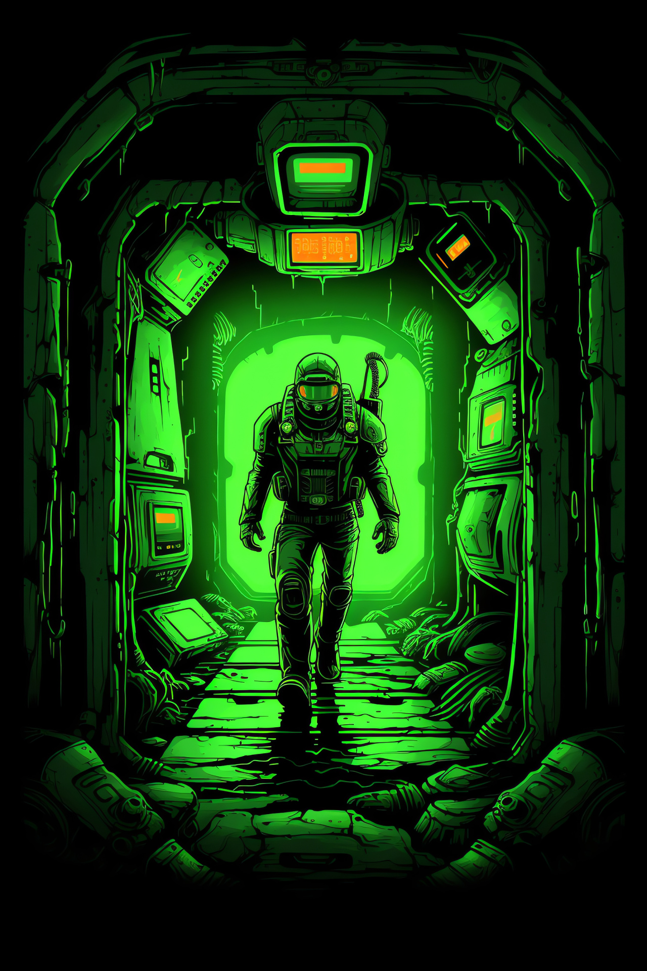 Gaming, Sheltered habitat, Computerized wristwear, Phosphorescent screen, Vault lifestyle, HD Phone Wallpaper