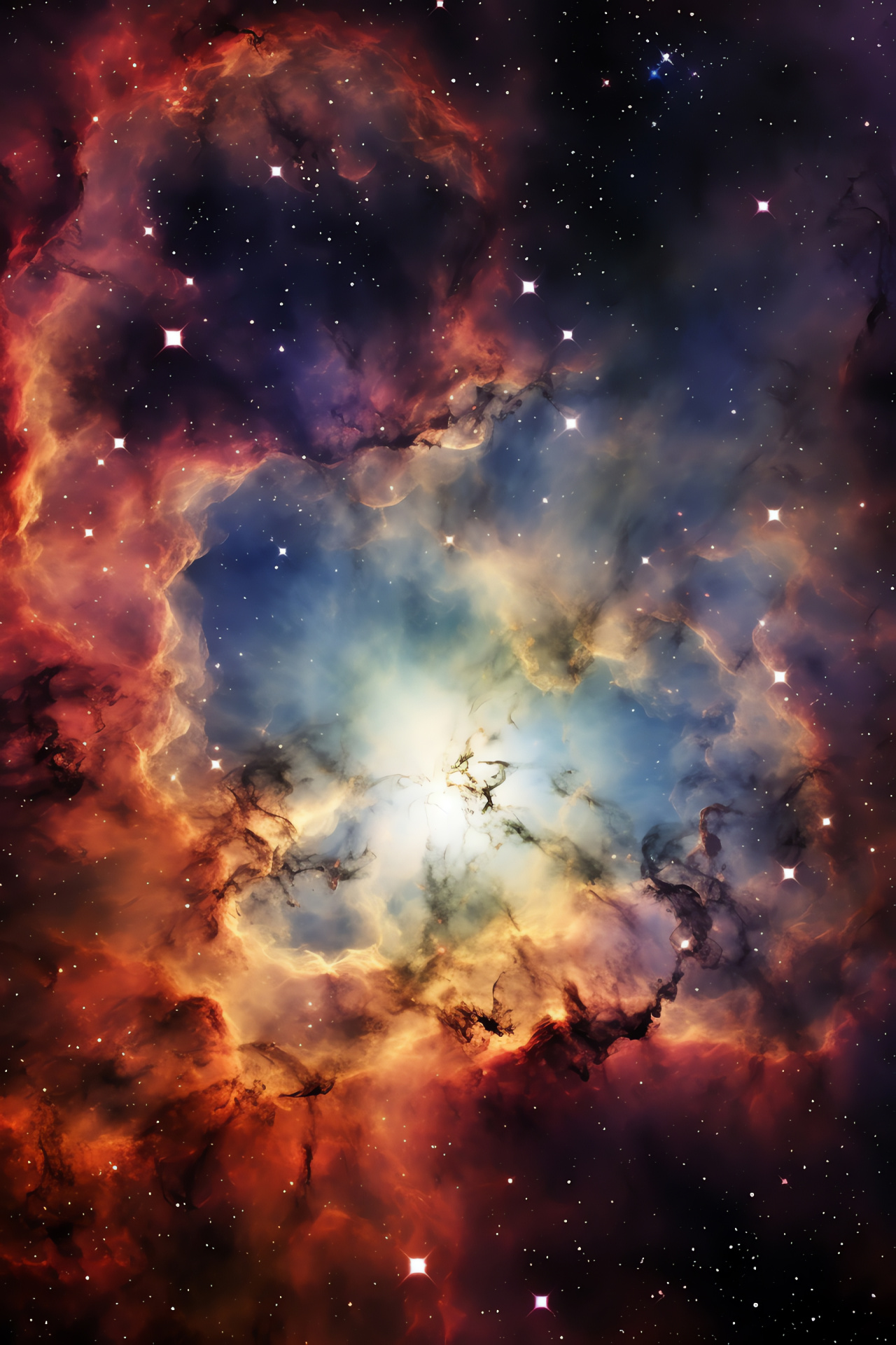 Astronomical wonder, nebulous formation, deep space exploration, cosmic event, star nursery, HD Phone Image