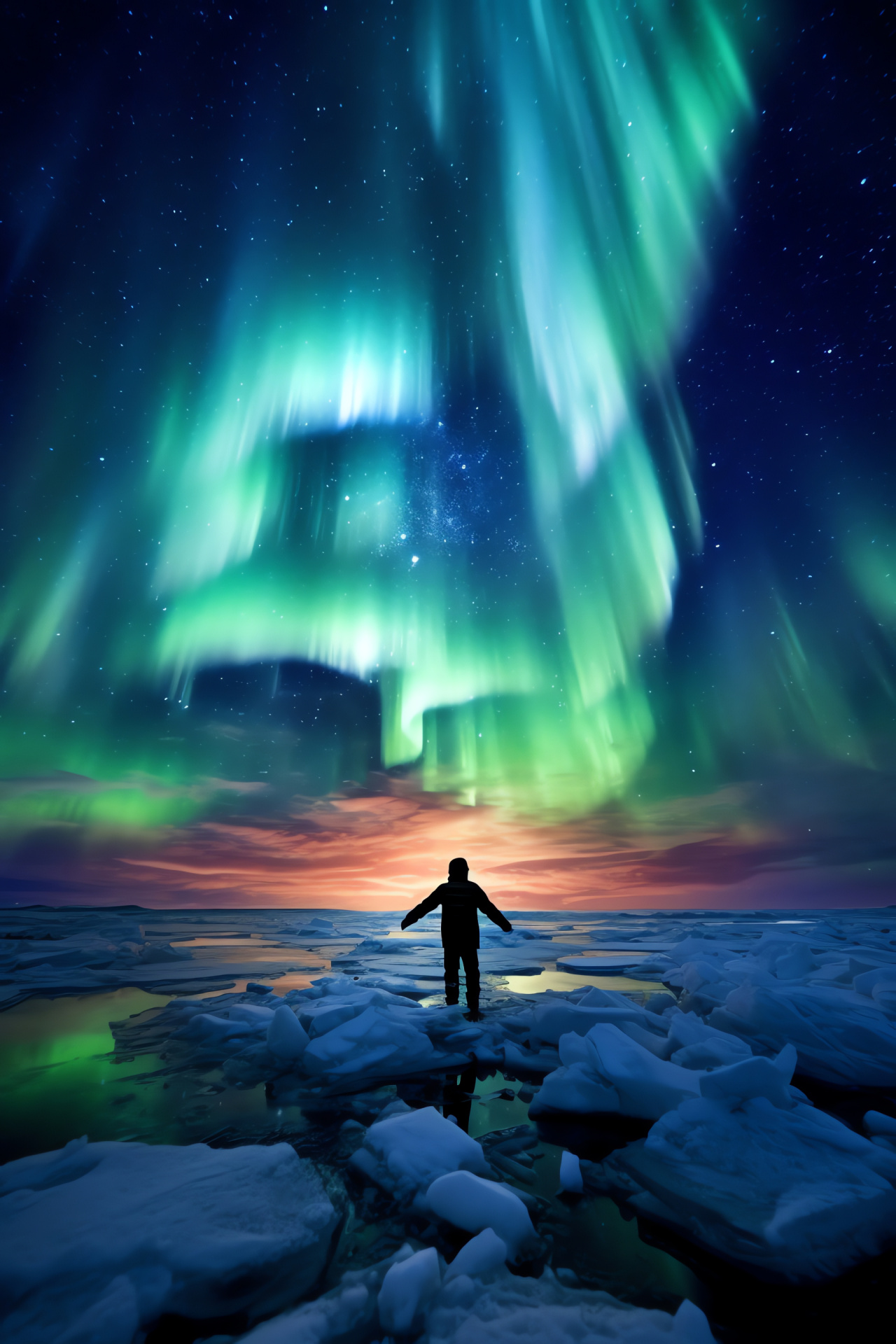 Spacewalk mission, orbital sunrise, aurora spectacle, polar aurorae, cosmic display, HD Phone Wallpaper